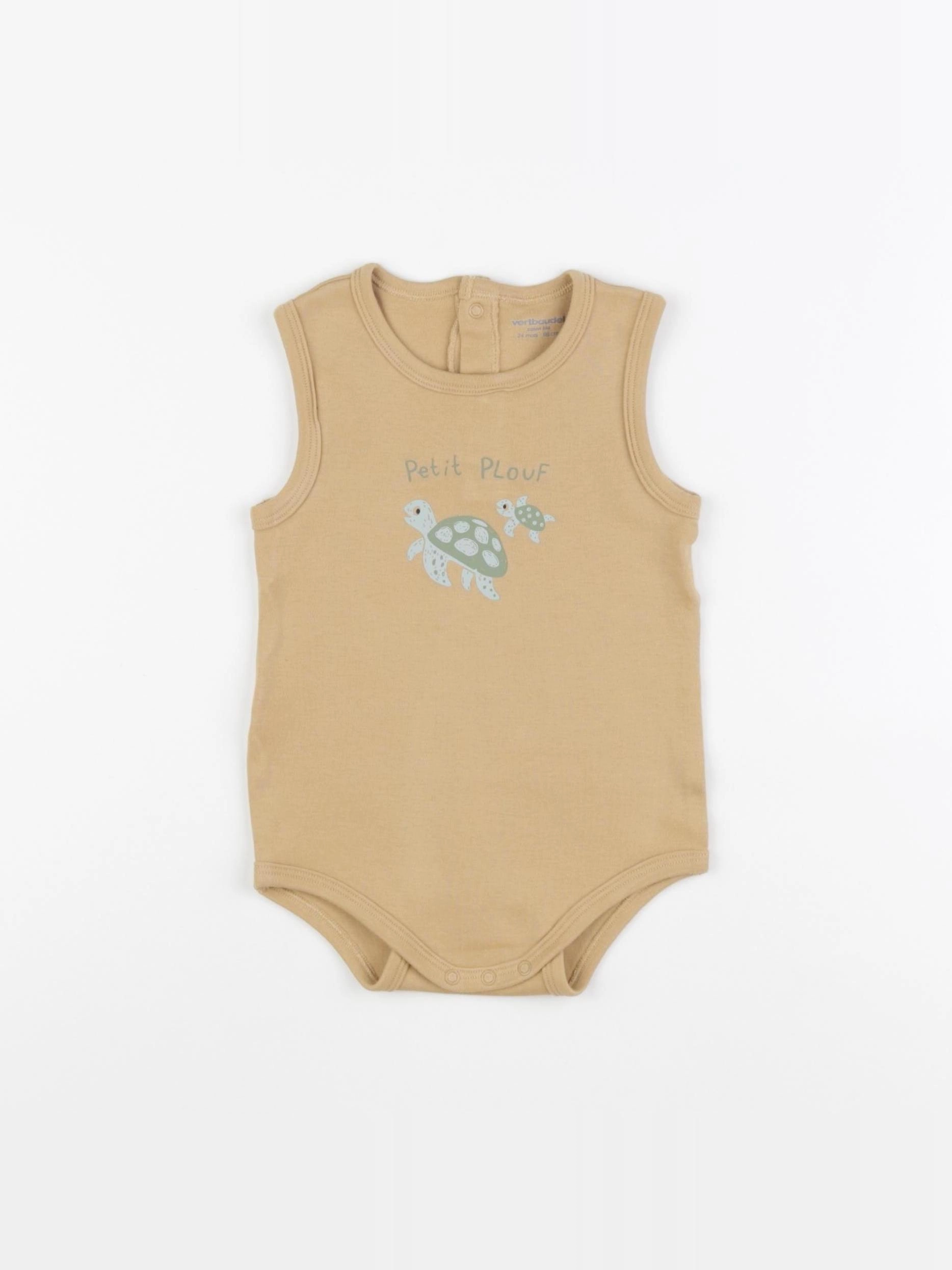 Vertbaudet - body marron - 24 mois
