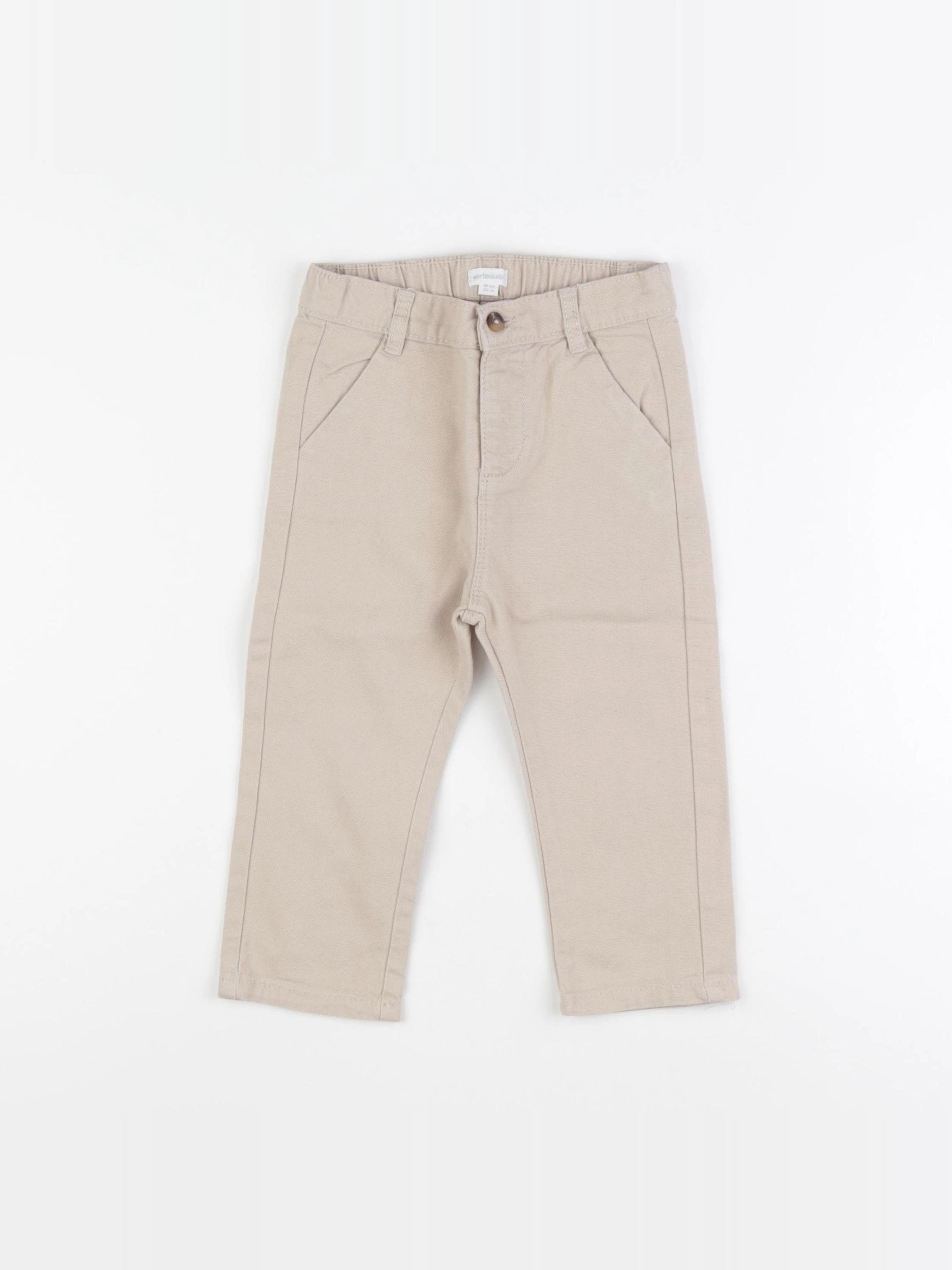 Vertbaudet - pantalon beige - 24 mois