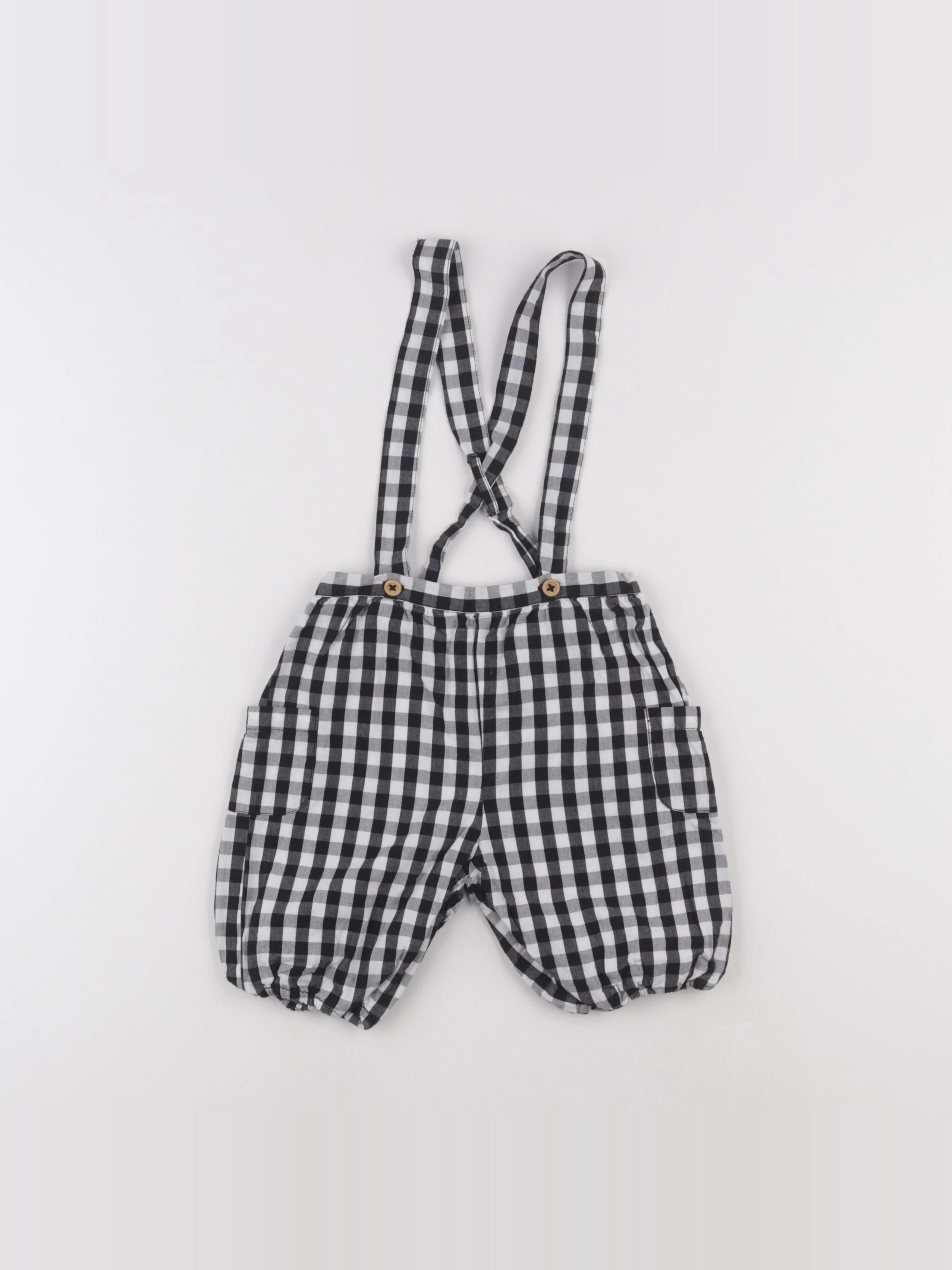 Bonnet à Pompon - short blanc, noir - 3 ans