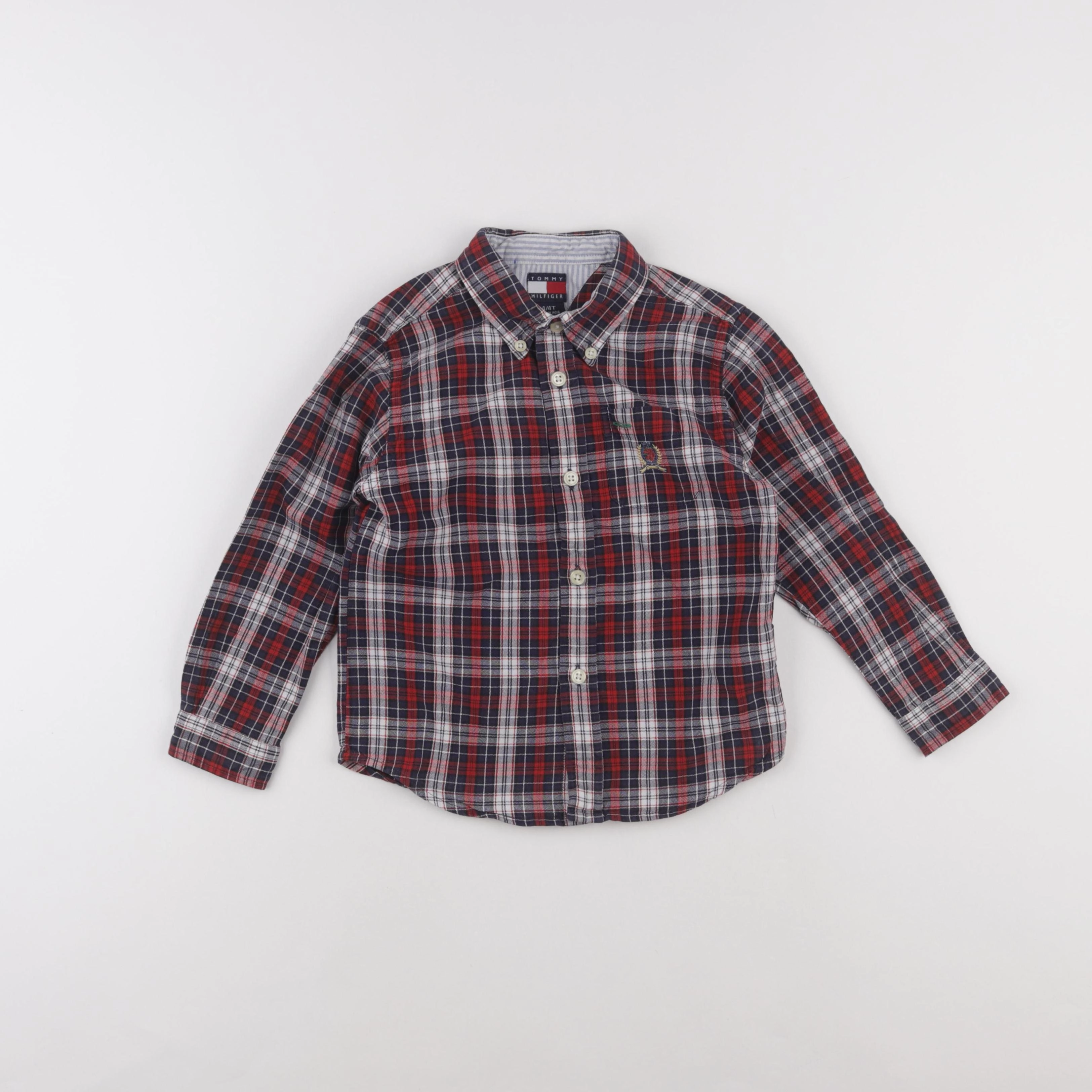 Tommy Hilfiger - chemise bleu, rouge - 4 ans