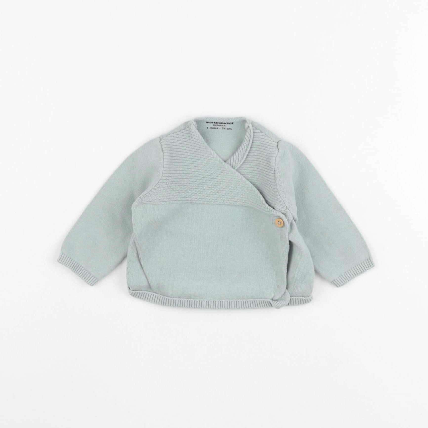 Vertbaudet - gilet vert - 1 mois