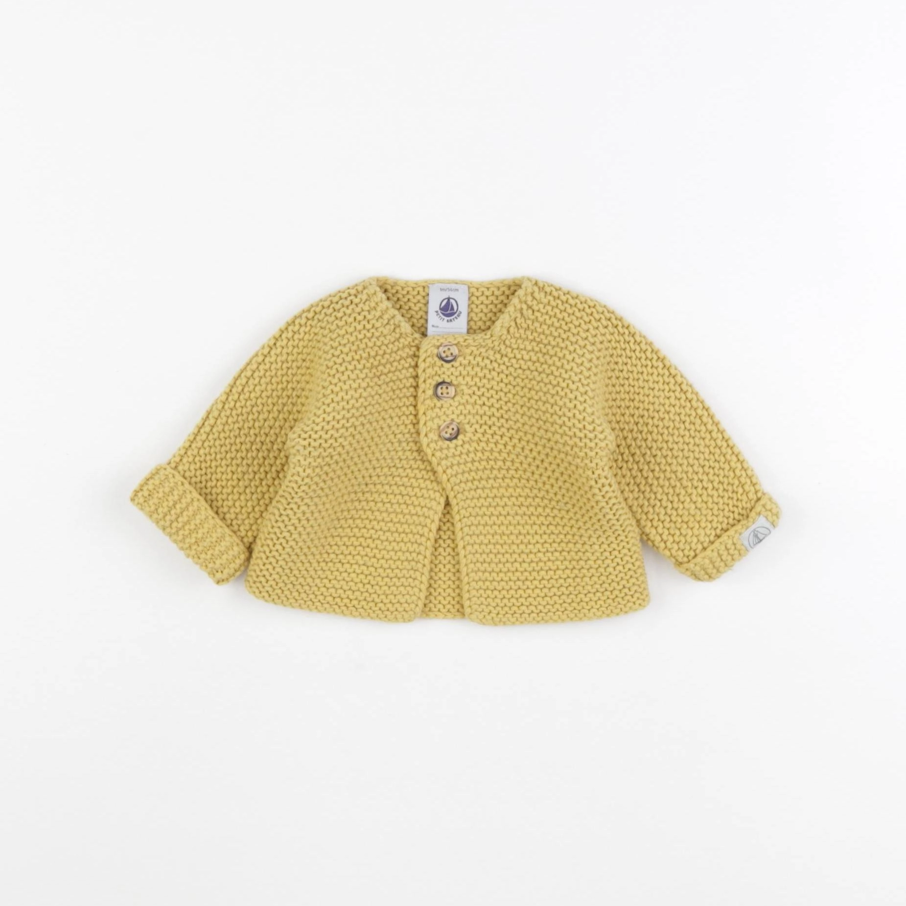 Petit Bateau - gilet jaune - 1 mois