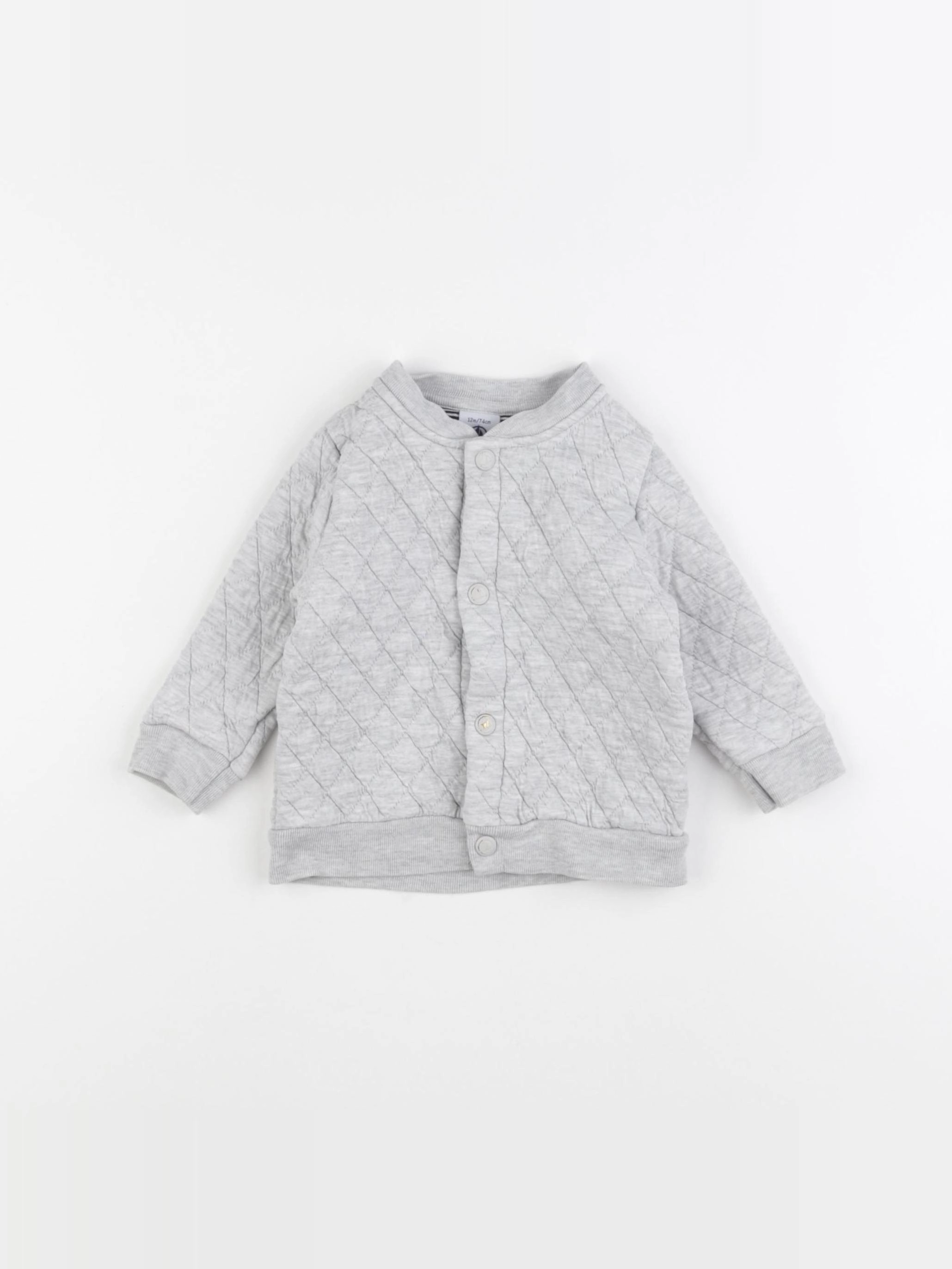 Petit Bateau - sweat gris - 12 mois
