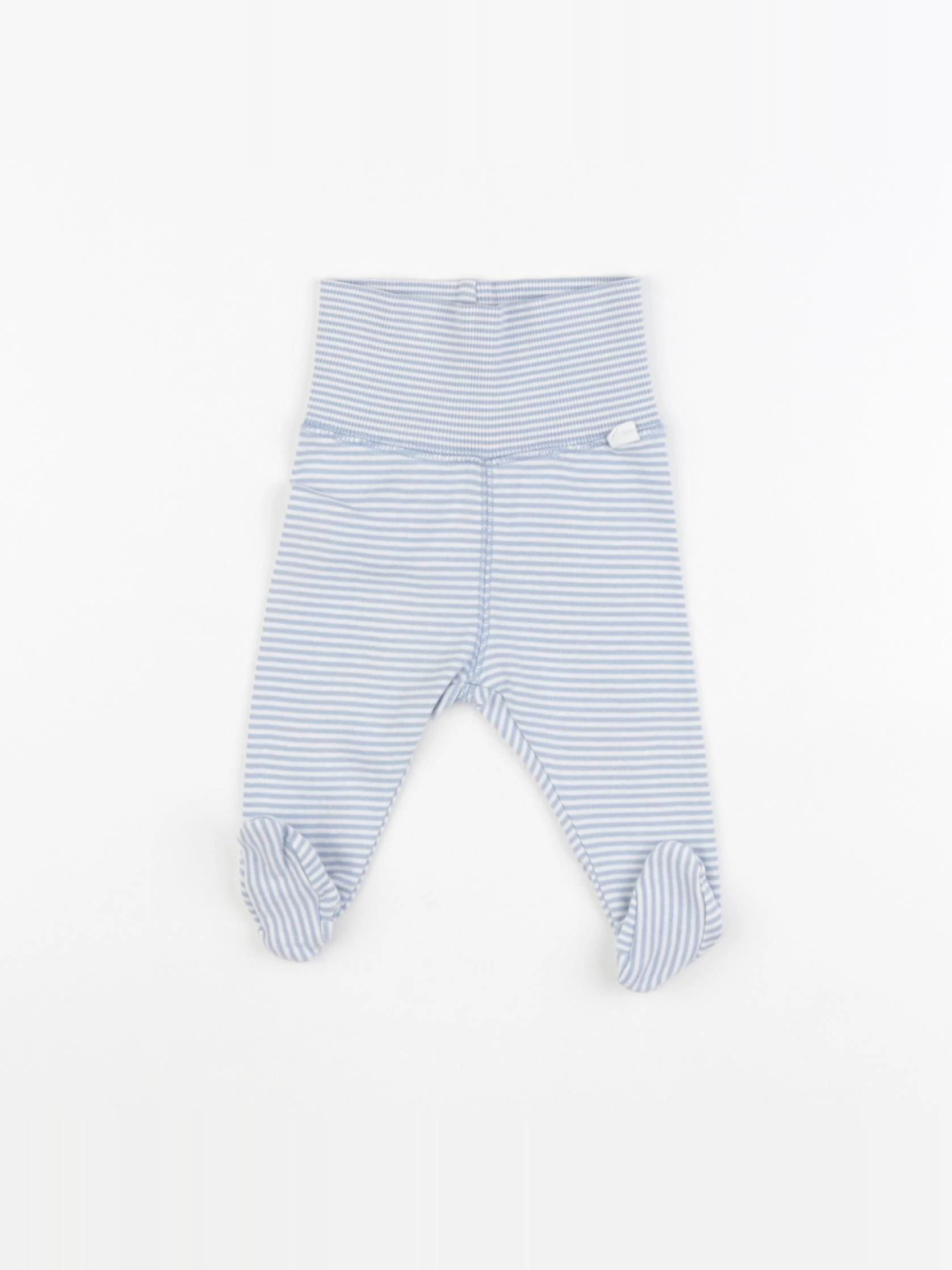 H&M - legging bleu, blanc - 1 mois