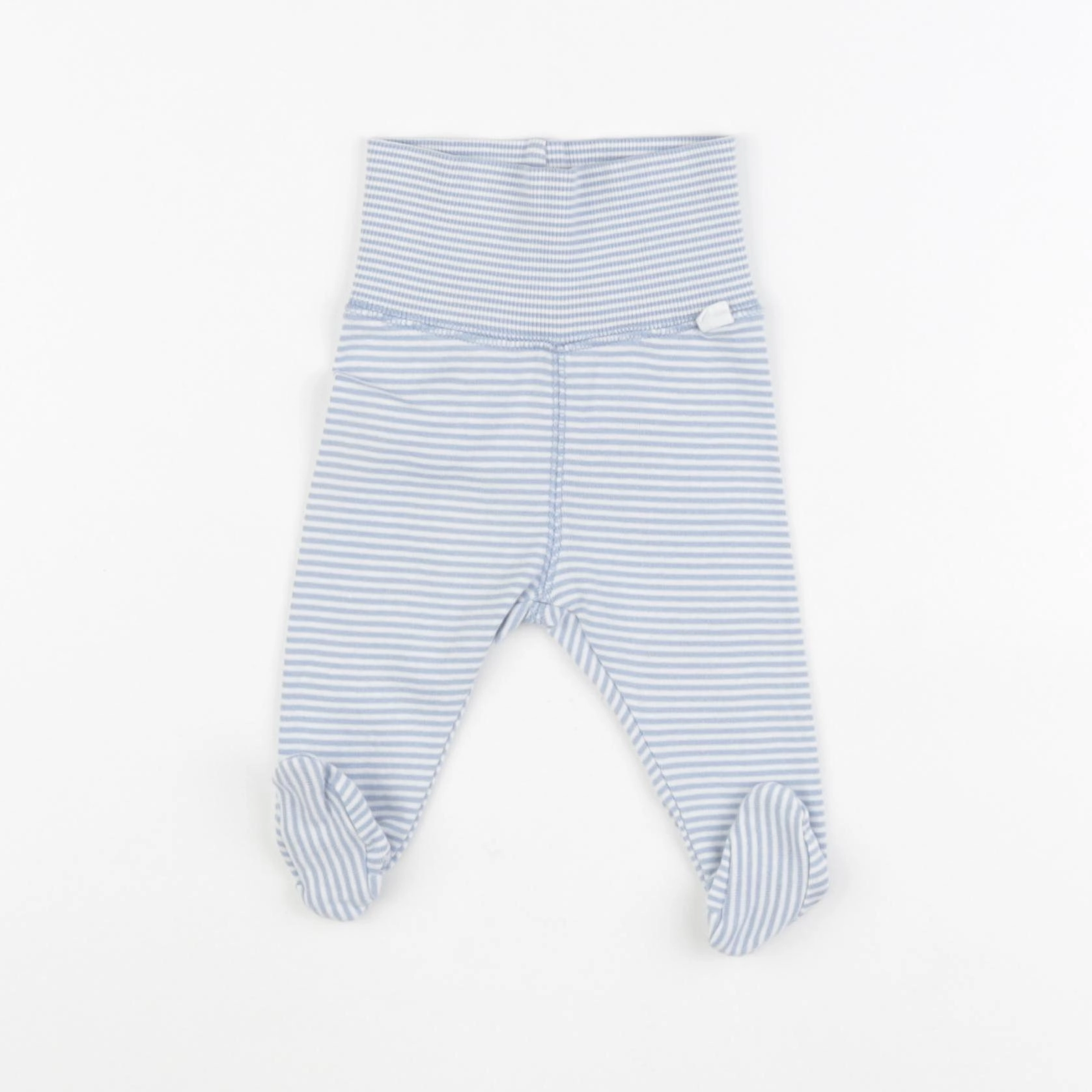 H&M - legging bleu, blanc - 1 mois