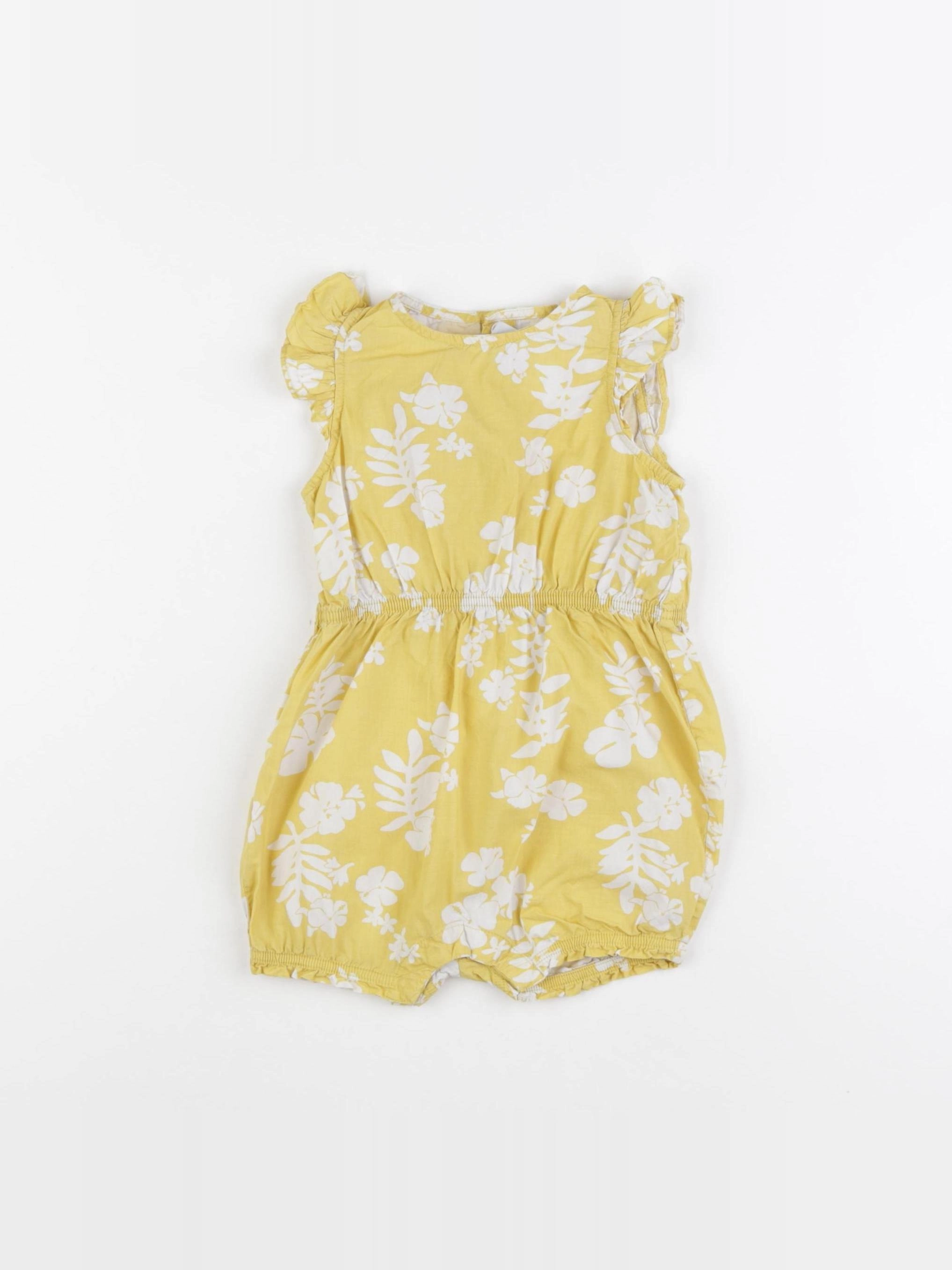 Petit Bateau - combinaison blanc, jaune - 6 mois