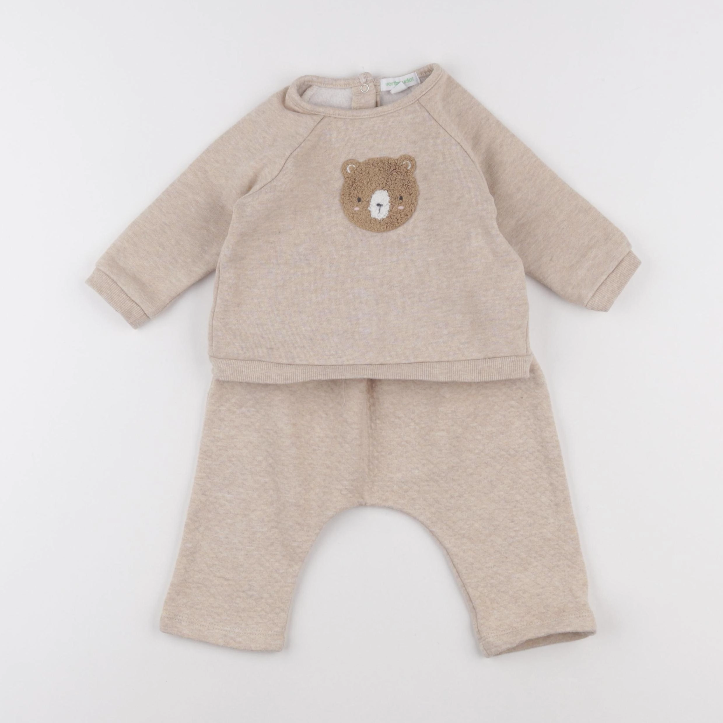 Vertbaudet - ensemble beige - 9 mois