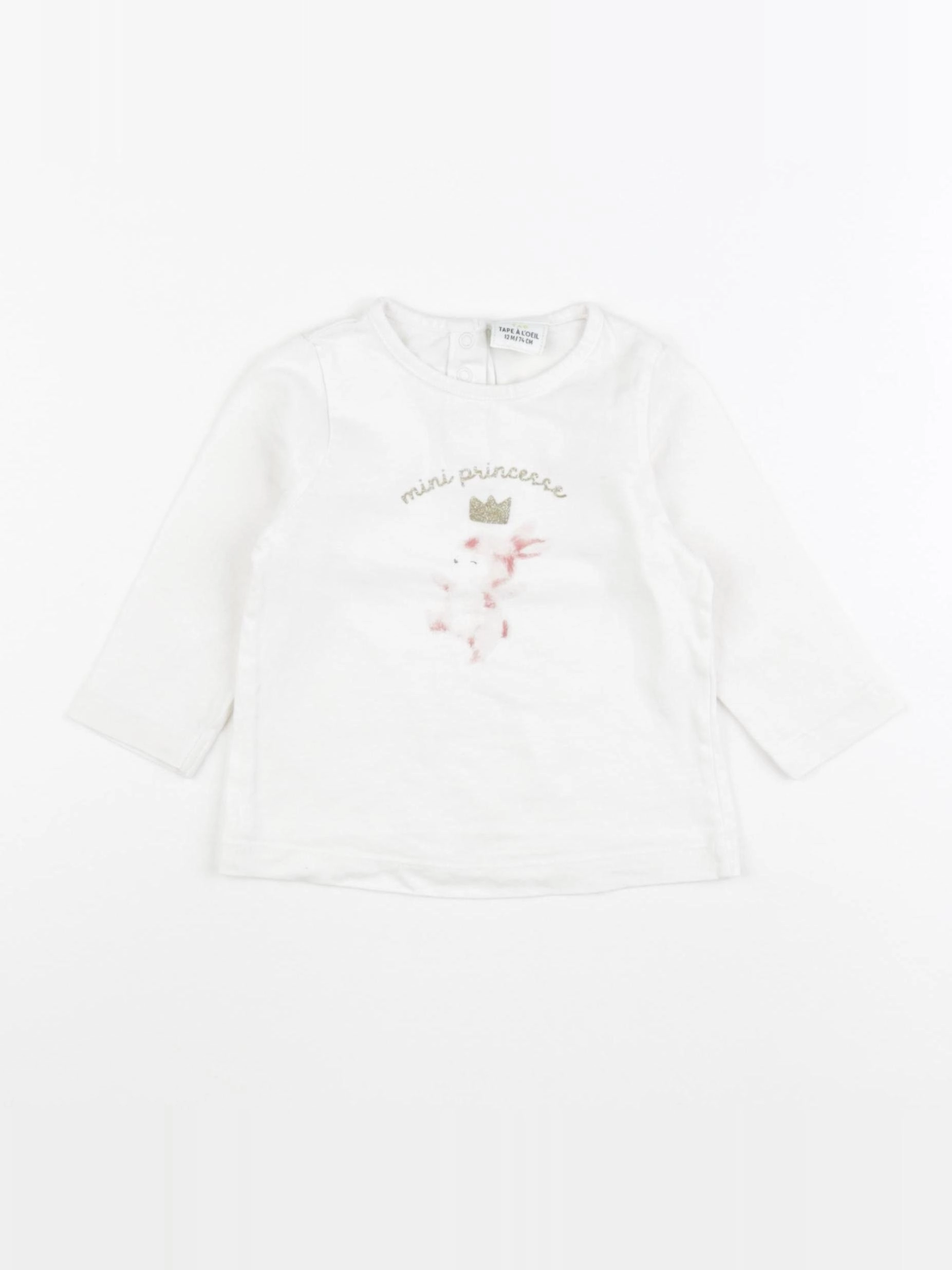 Tape à l'oeil - tee-shirt blanc - 12 mois