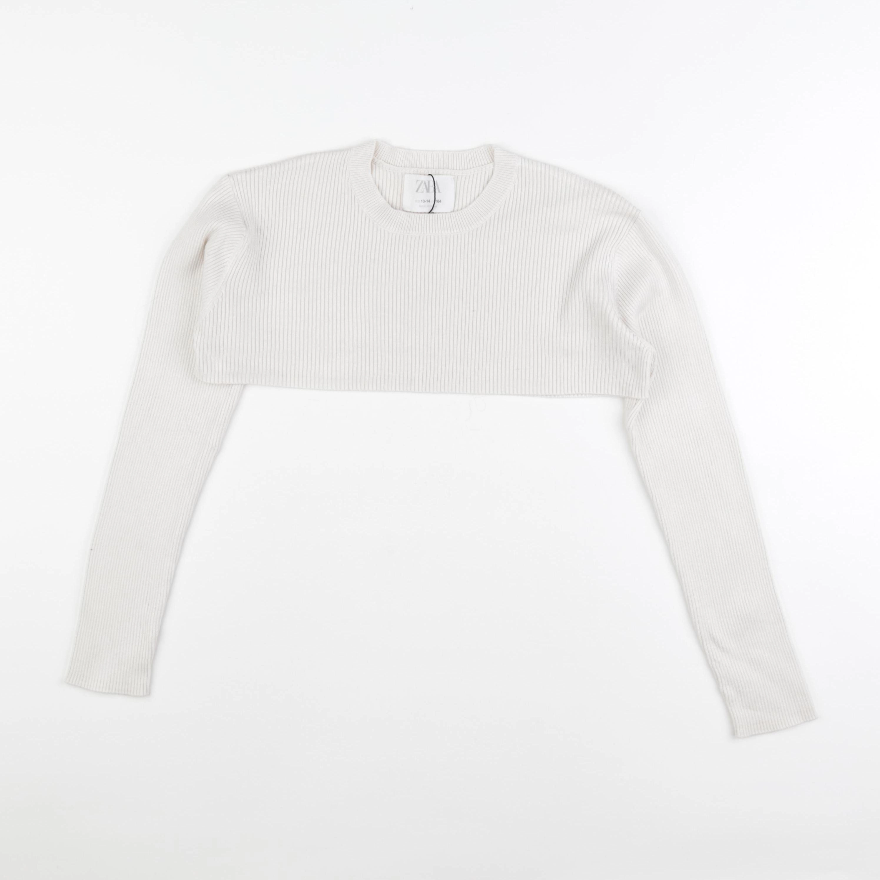 Zara - tee-shirt court beige - 13/14 ans