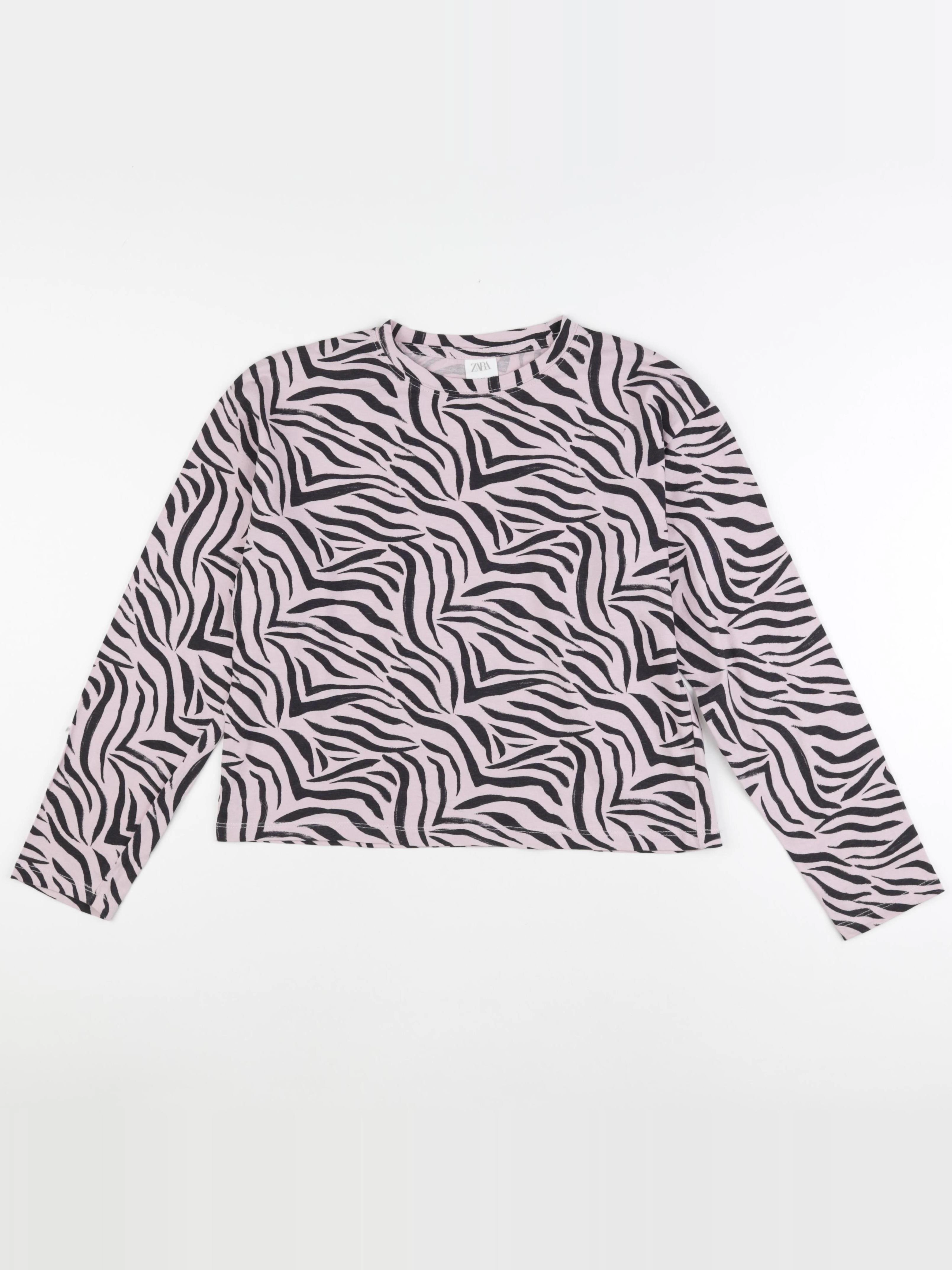 Zara - tee-shirt noir, rose - 13/14 ans