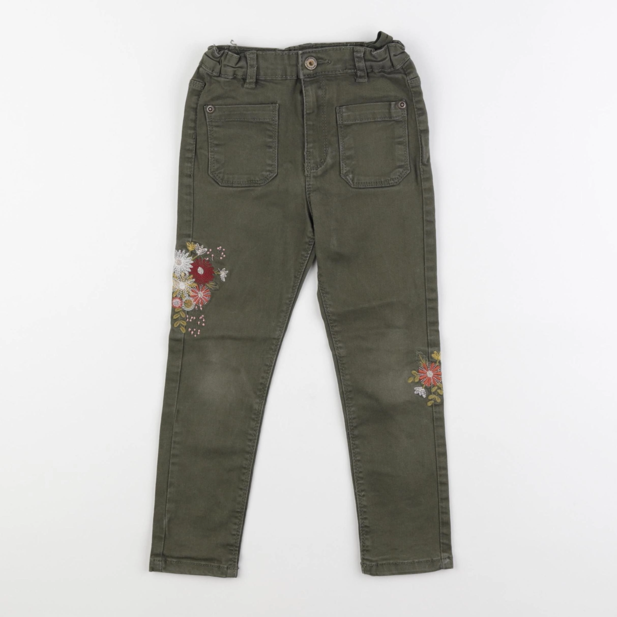 Vertbaudet - pantalon vert - 4 ans