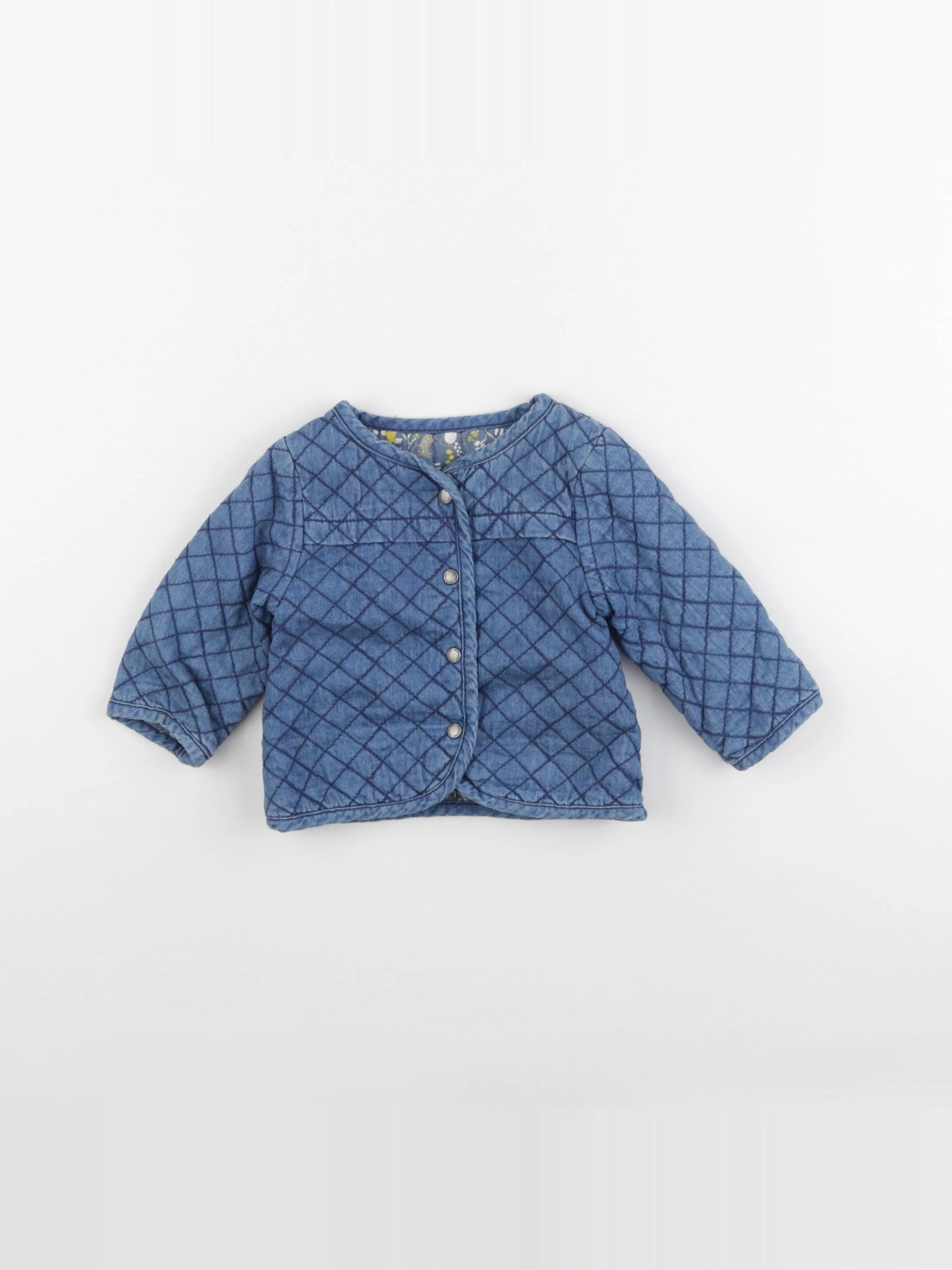 Vertbaudet - veste réversible bleu - 6 mois