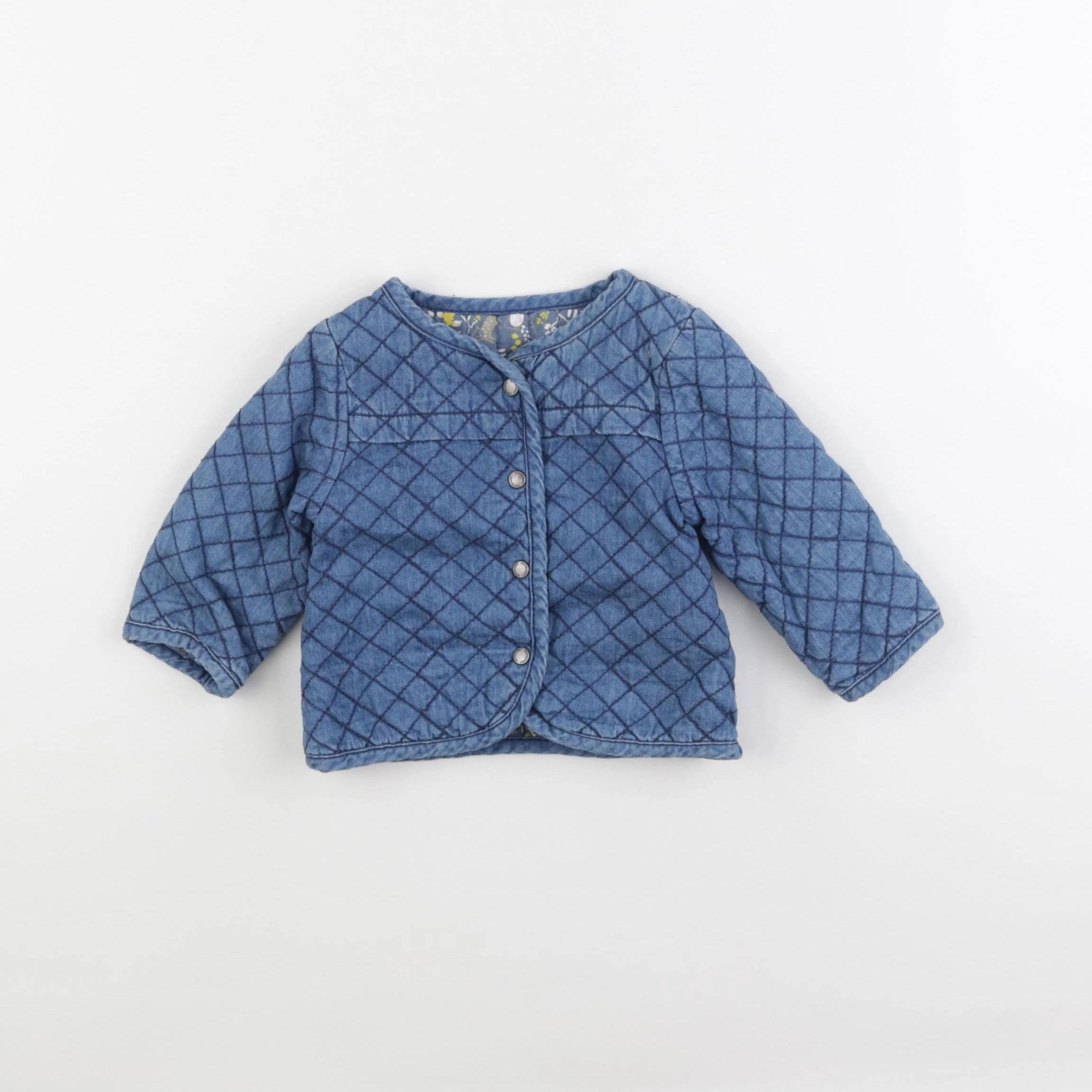 Vertbaudet - veste réversible bleu - 6 mois