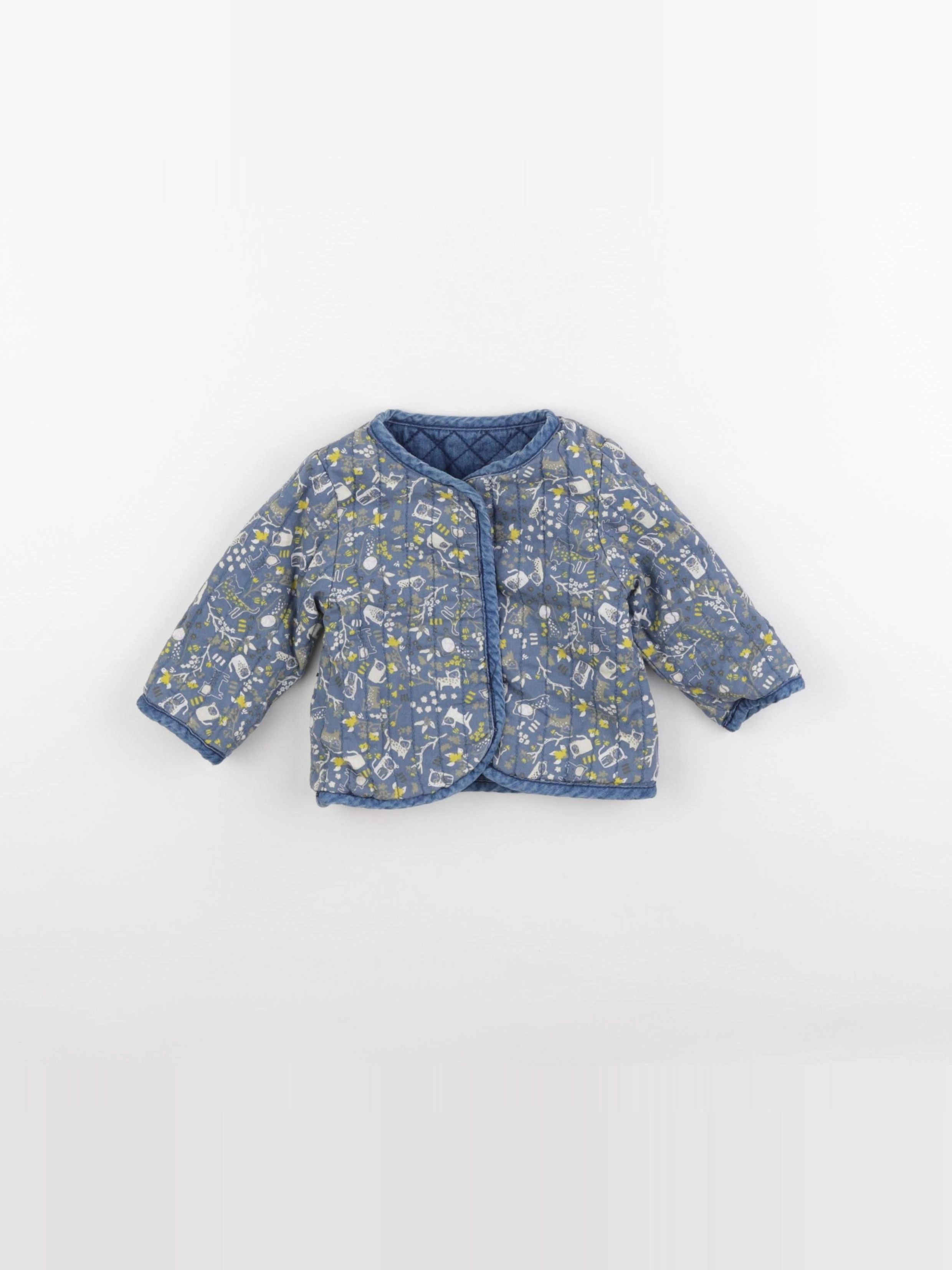 Vertbaudet - veste réversible bleu - 6 mois