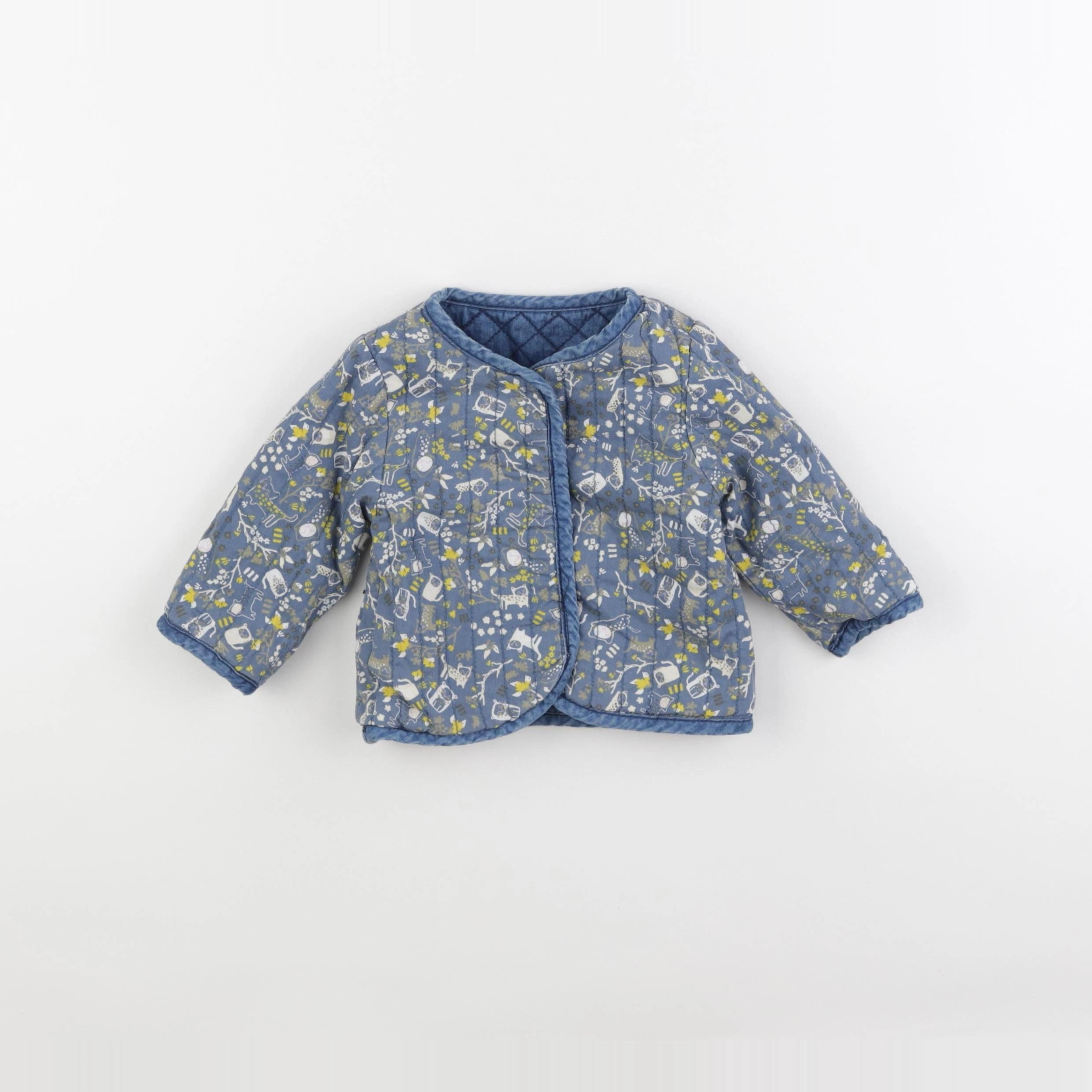 Vertbaudet - veste réversible bleu - 6 mois