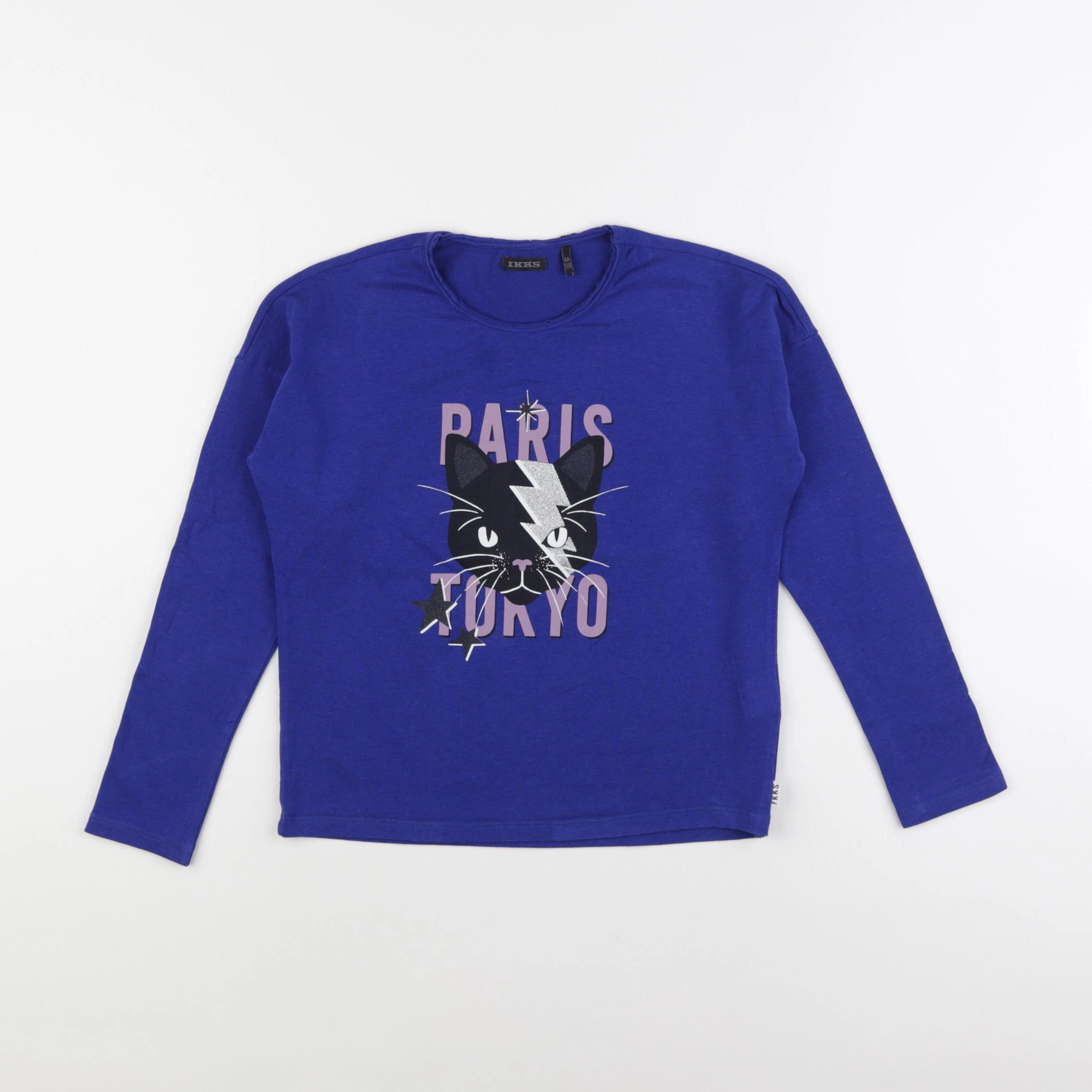 IKKS - tee-shirt argent, bleu - 8 ans