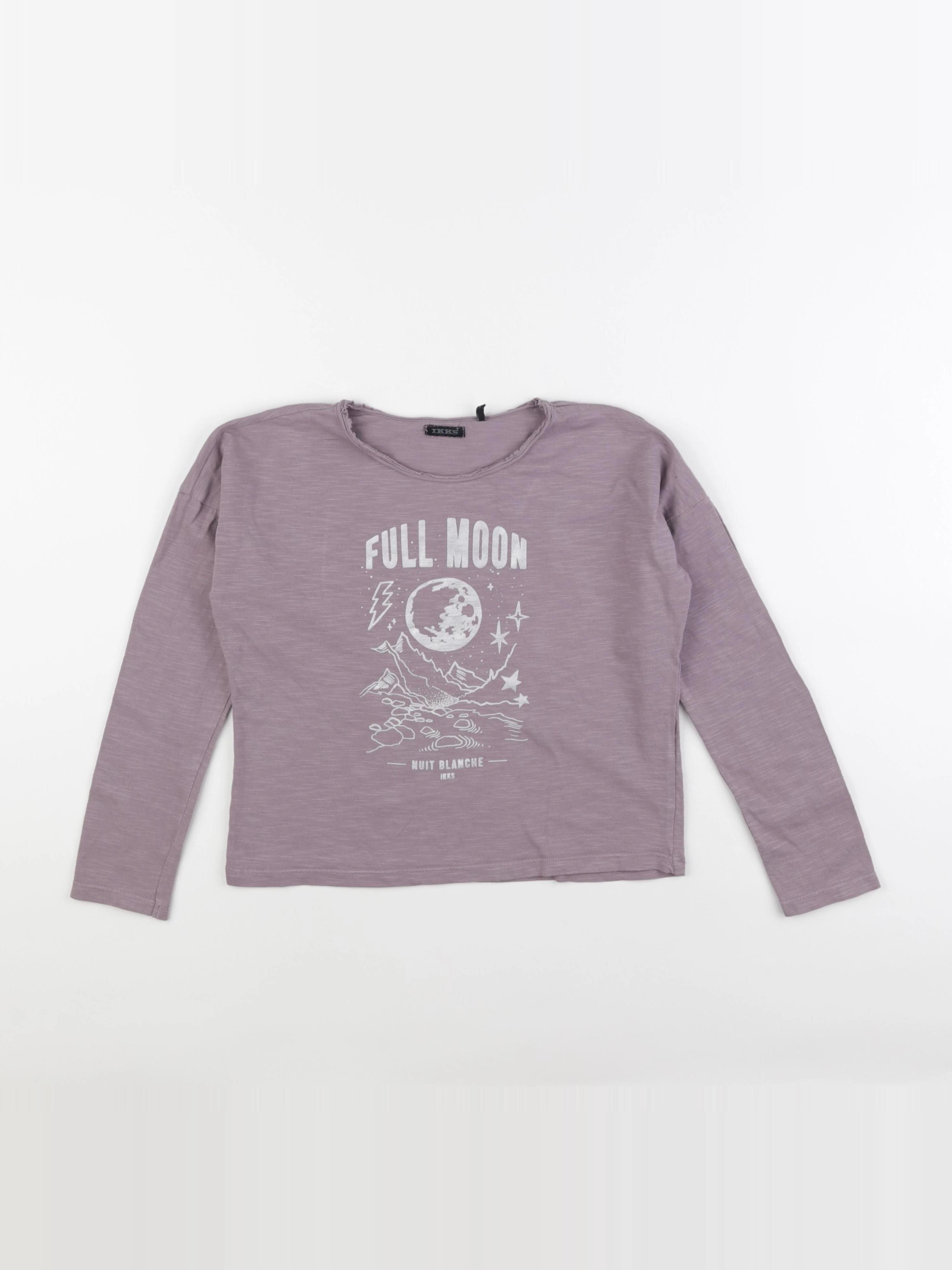 IKKS - tee-shirt violet, argent - 8 ans
