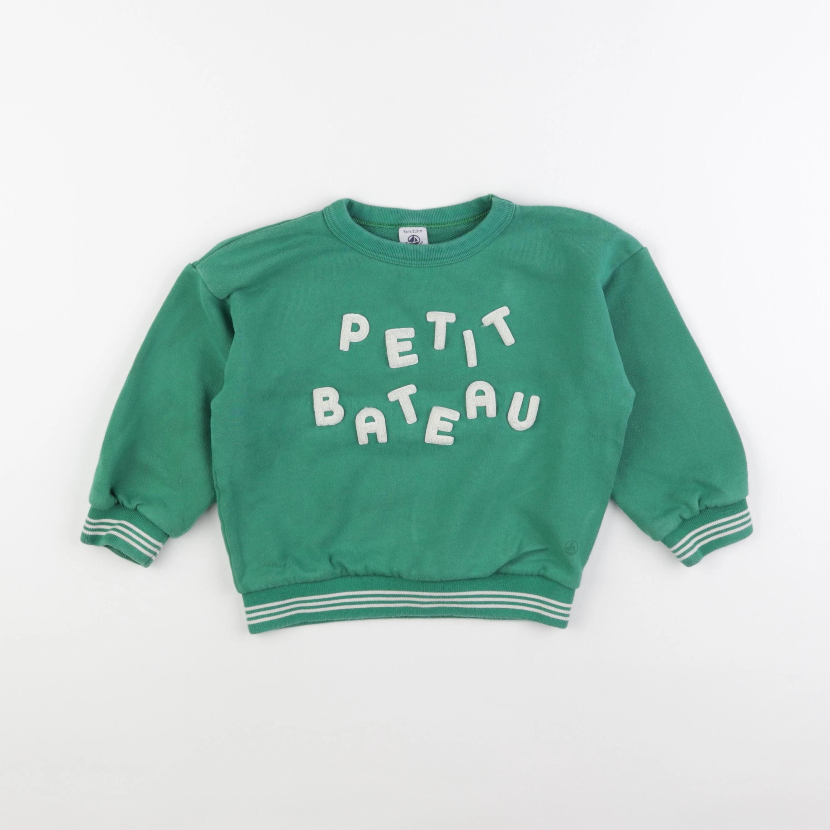 Petit Bateau - sweat vert - 5 ans