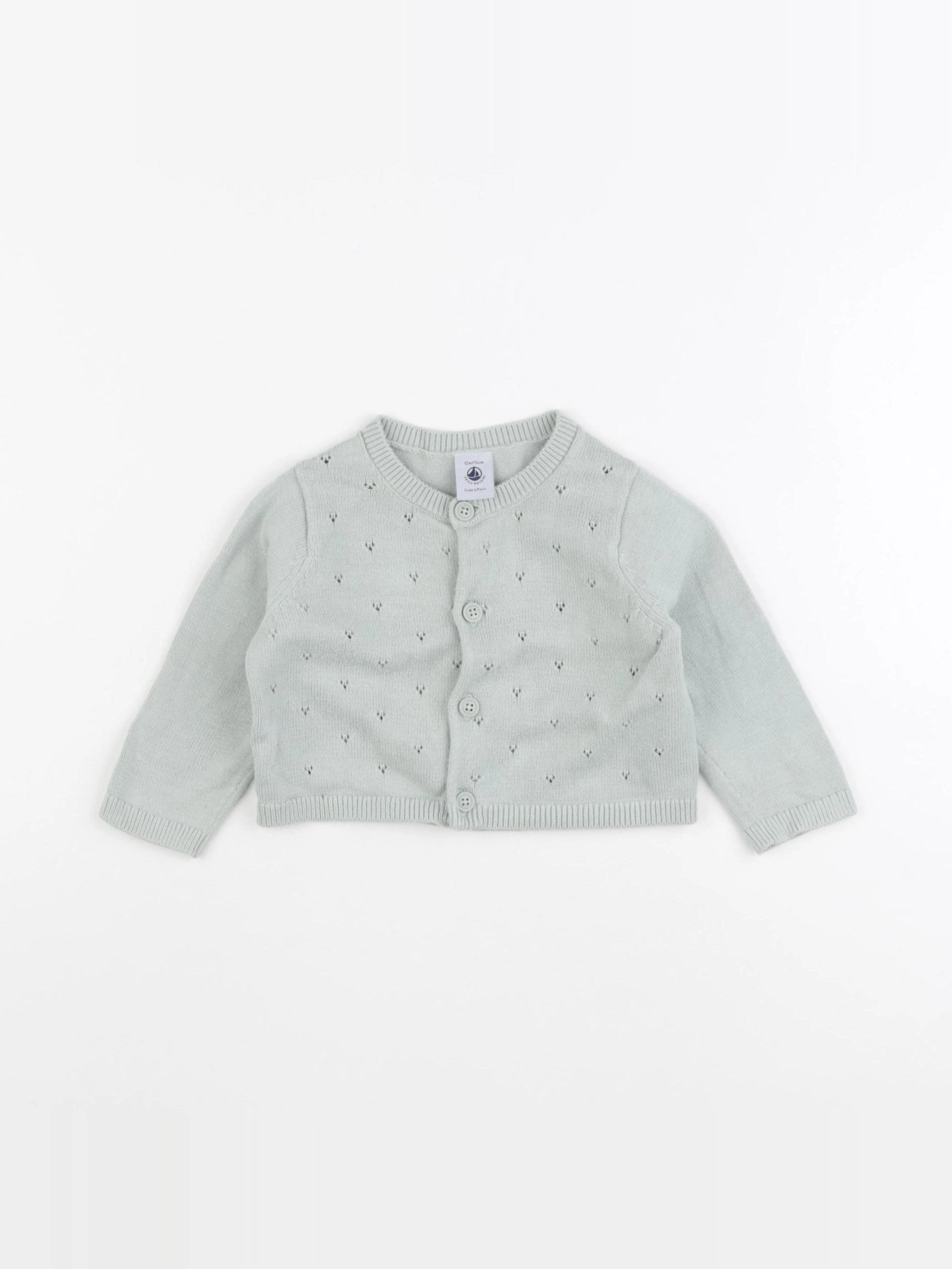 Petit Bateau - gilet bleu - 12 mois