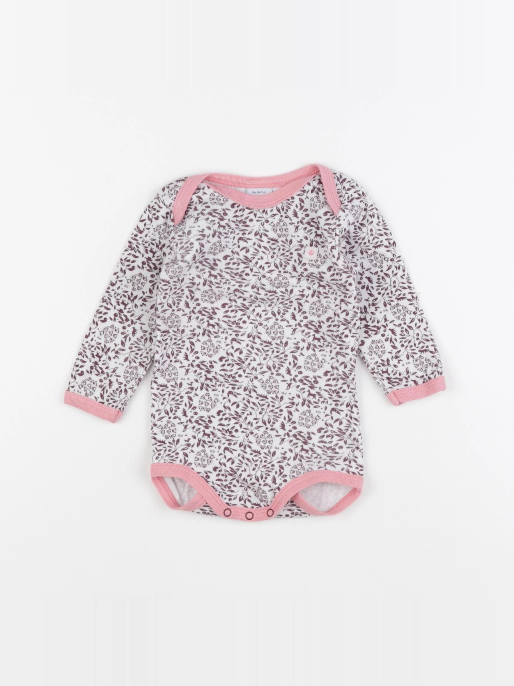 Petit Bateau - body rose - 6 mois