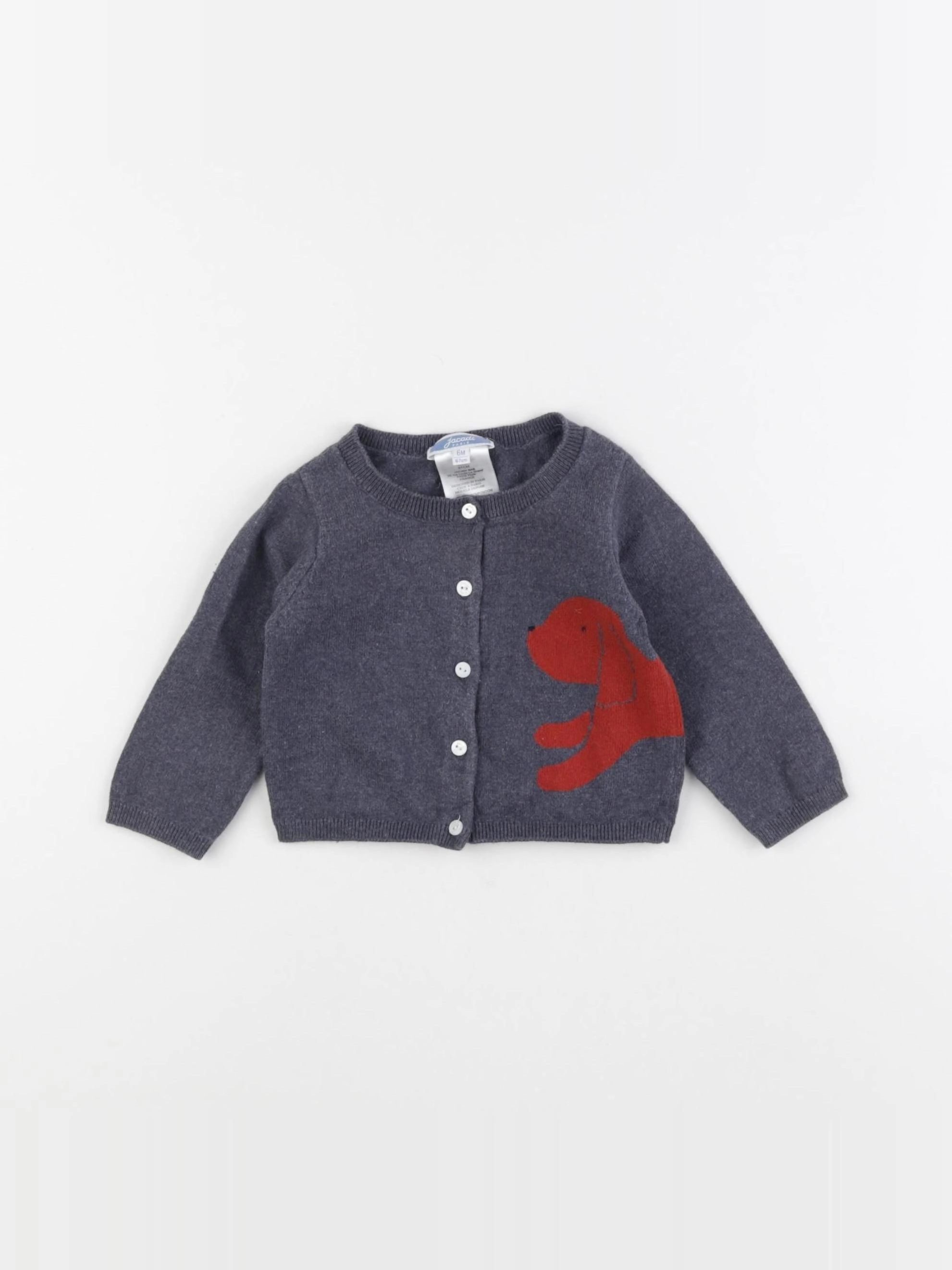 Jacadi - gilet gris - 6 mois