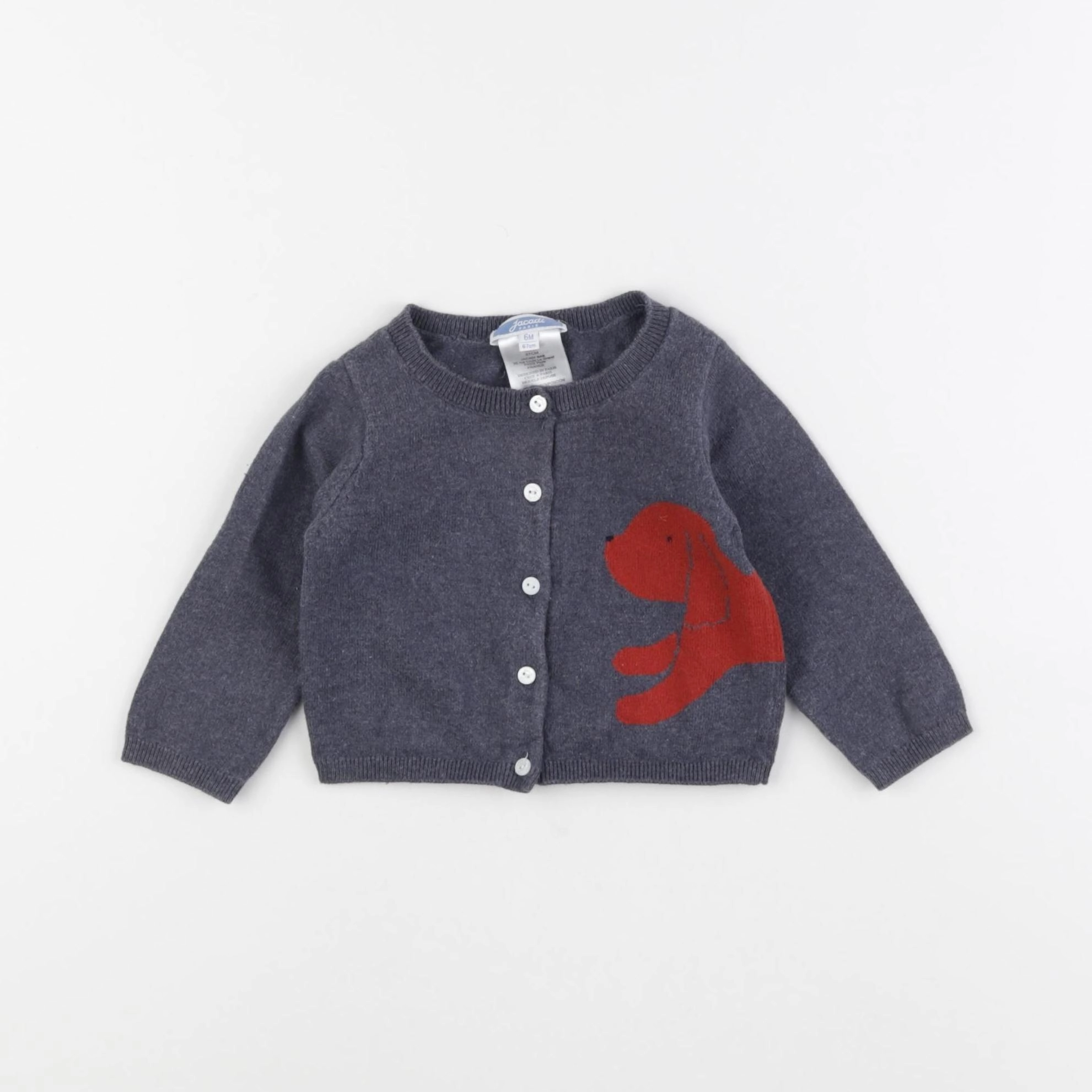 Jacadi - gilet gris - 6 mois