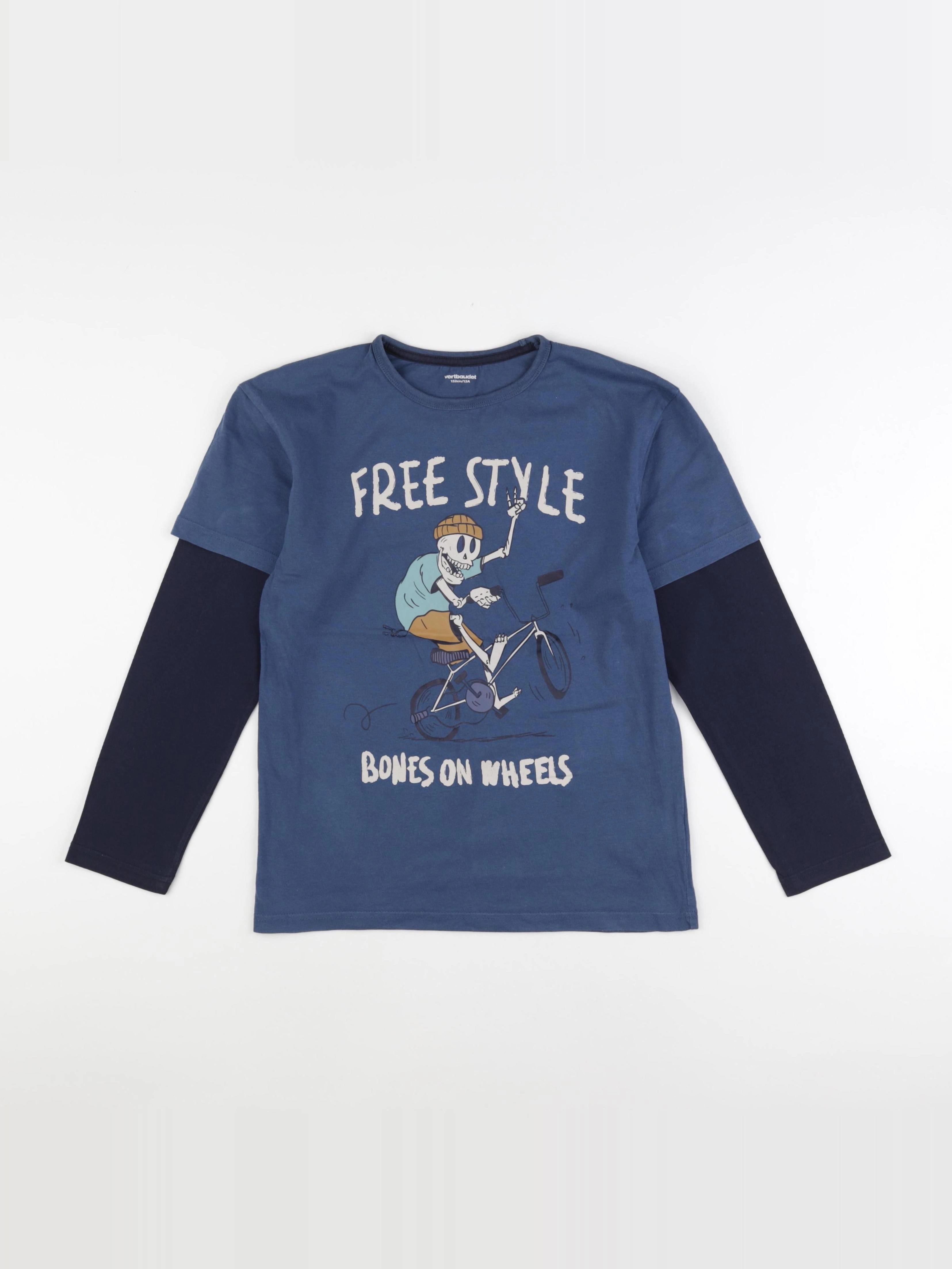 Vertbaudet - tee-shirt bleu - 12 ans