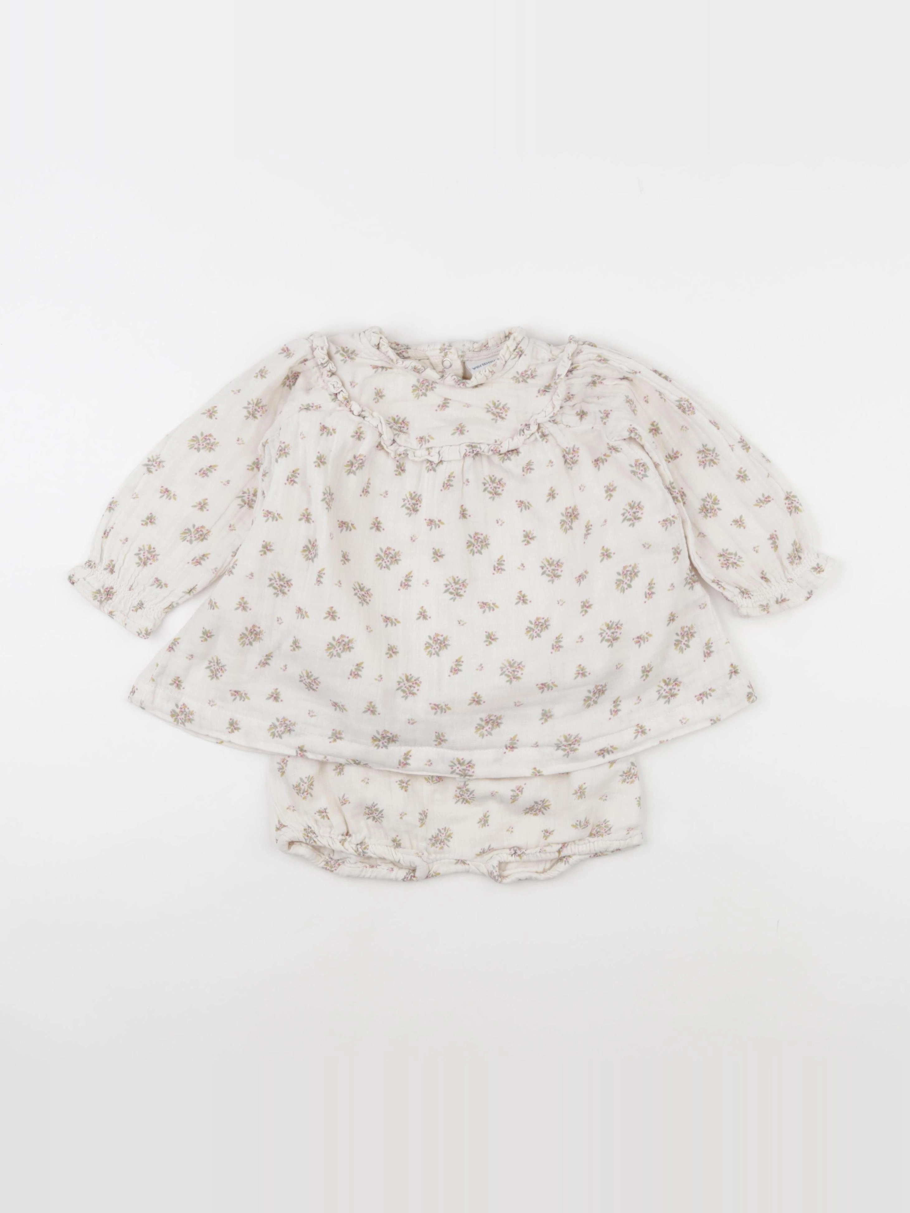 Vertbaudet - ensemble beige - 12 mois