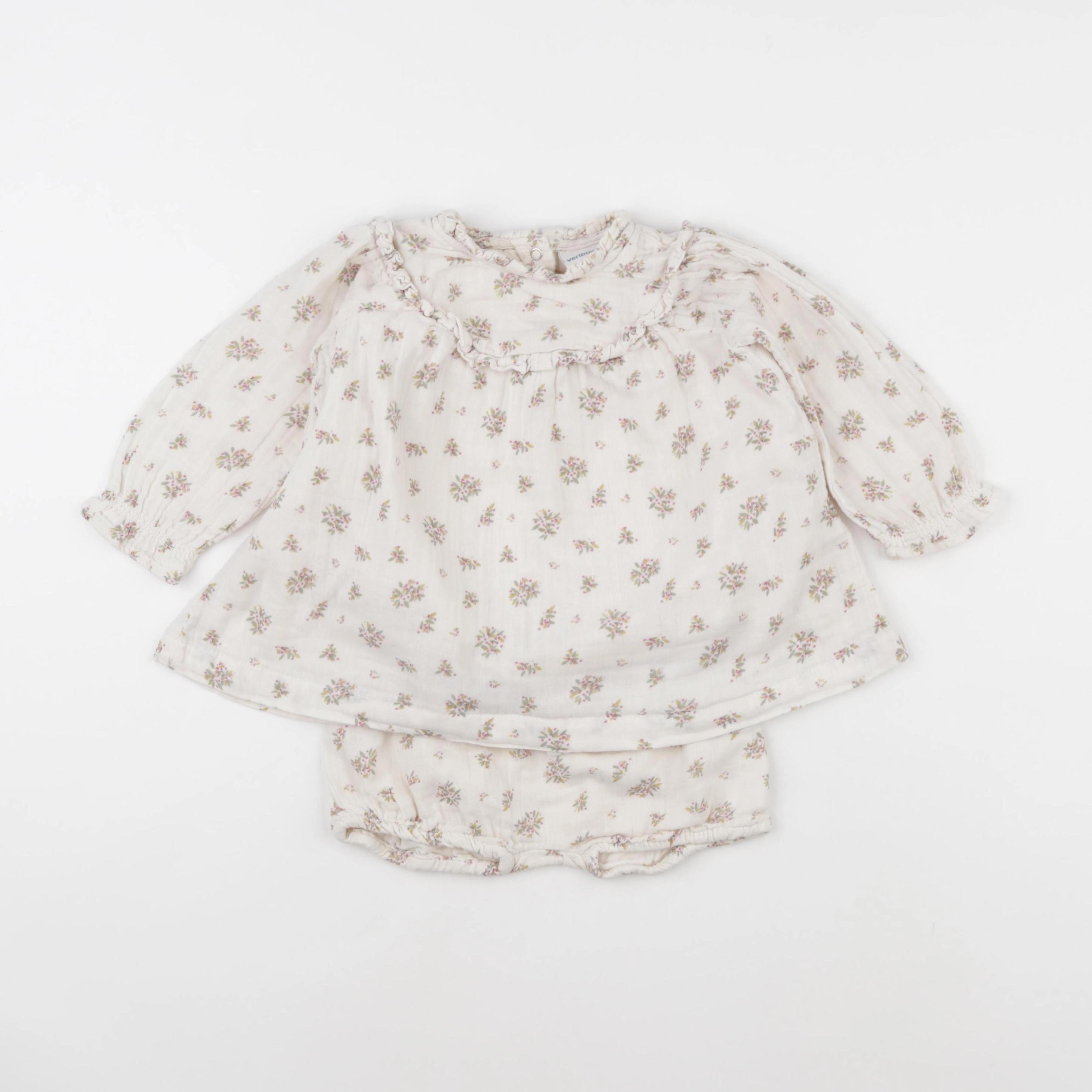 Vertbaudet - ensemble beige - 12 mois