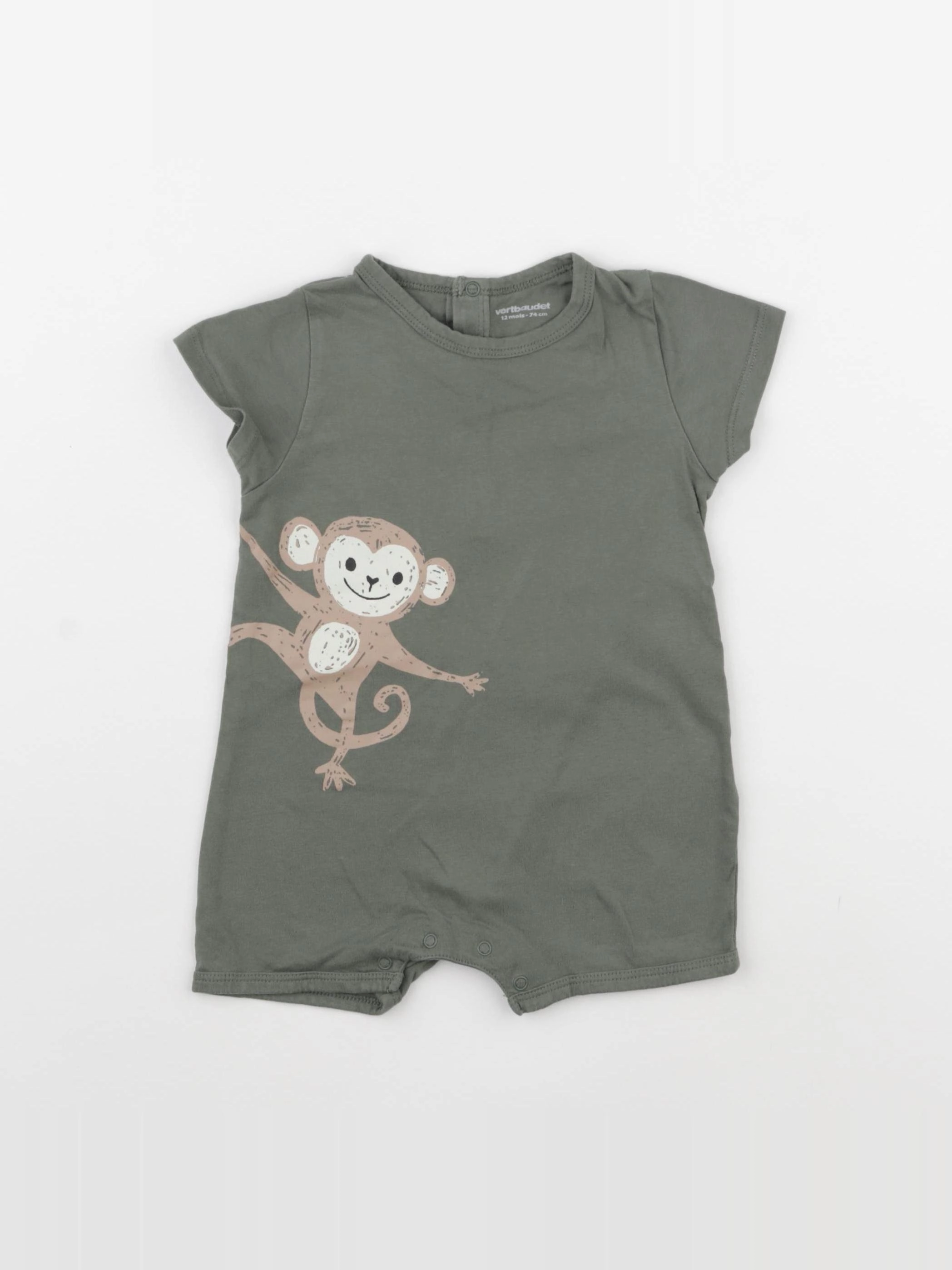 Vertbaudet - pyjama coton vert - 12 mois