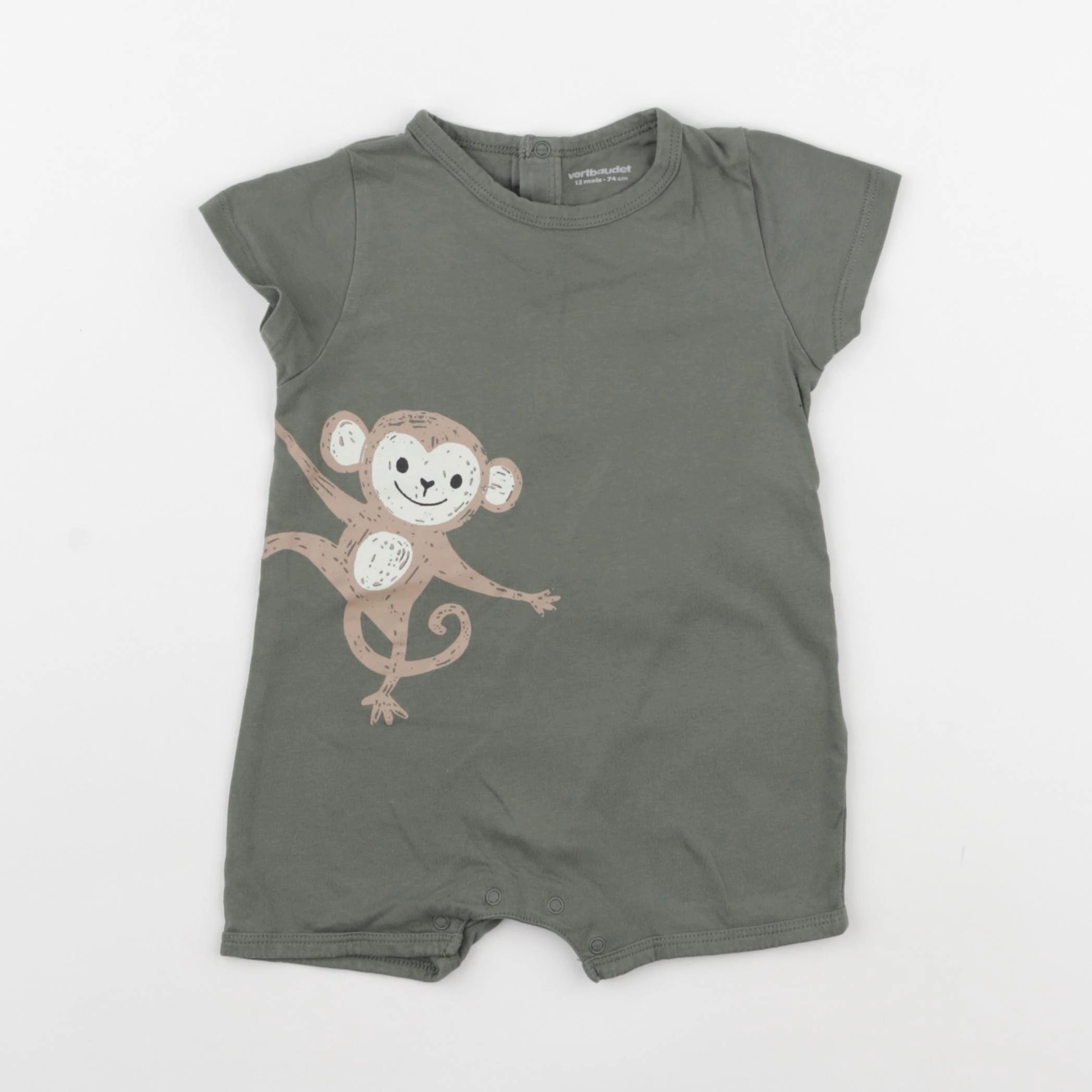 Vertbaudet - pyjama coton vert - 12 mois
