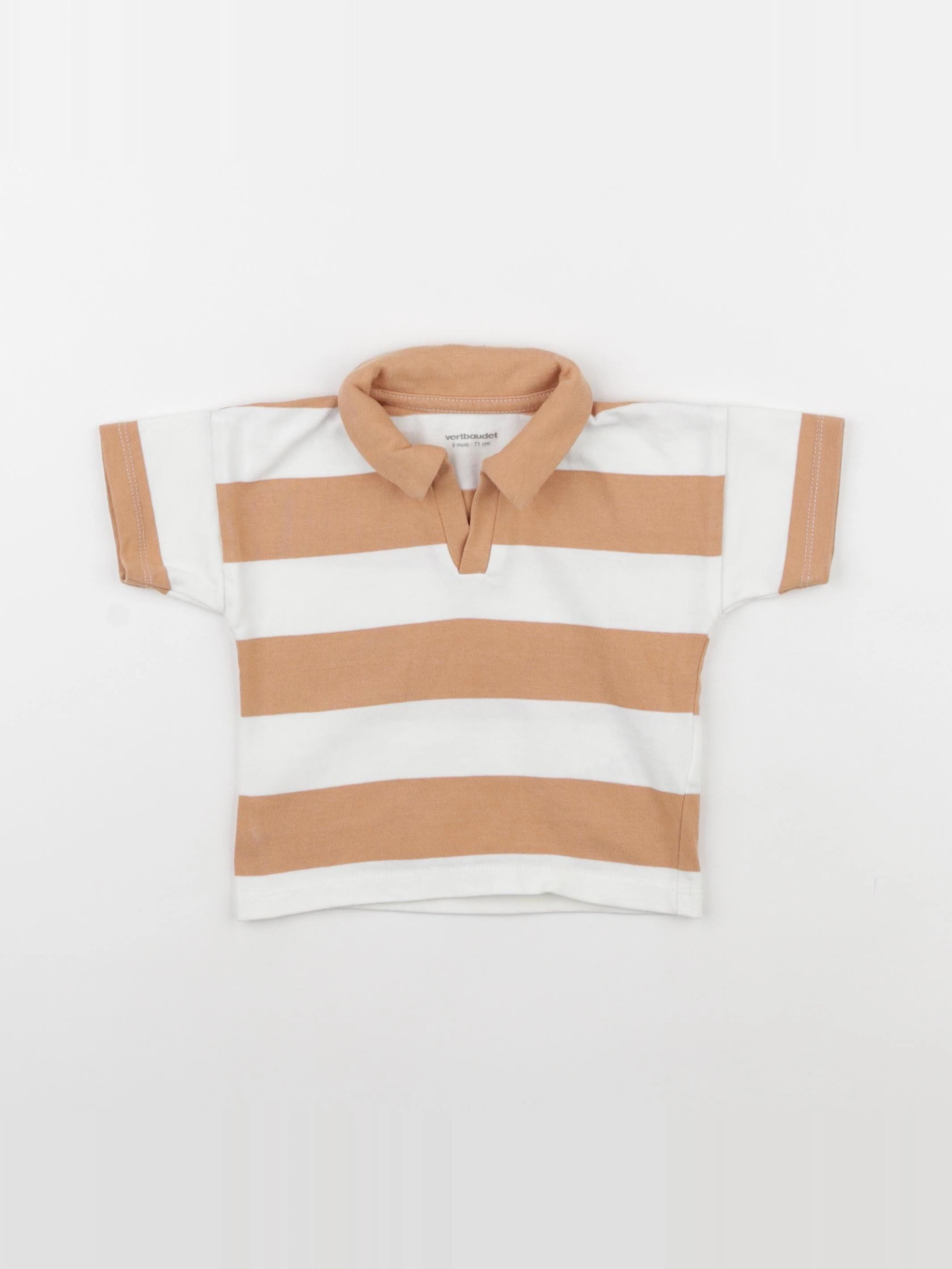 Vertbaudet - polo marron - 9 mois