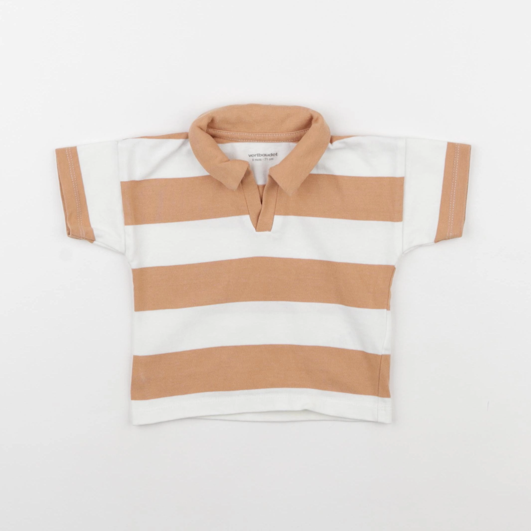 Vertbaudet - polo marron - 9 mois