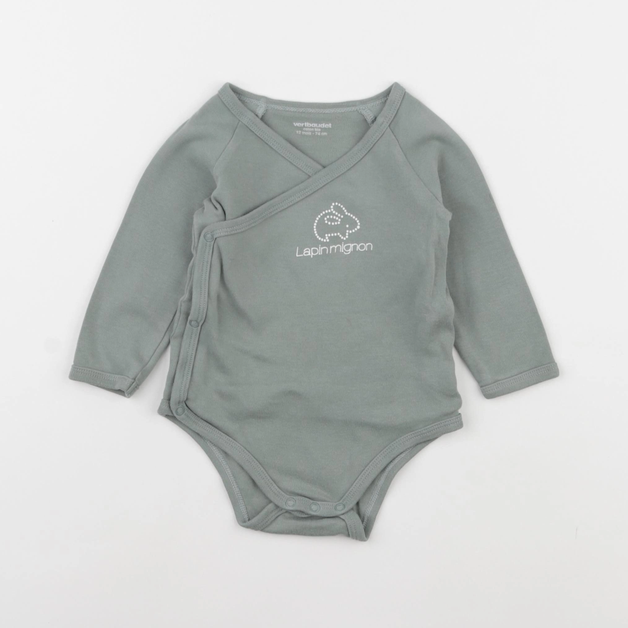 Vertbaudet - body vert - 12 mois