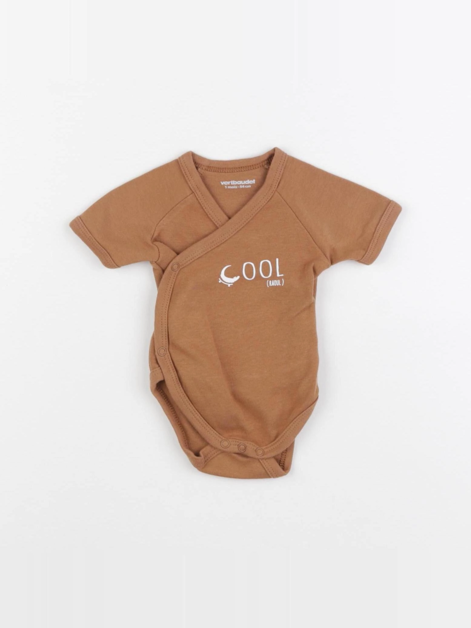 Vertbaudet - body marron - 1 mois