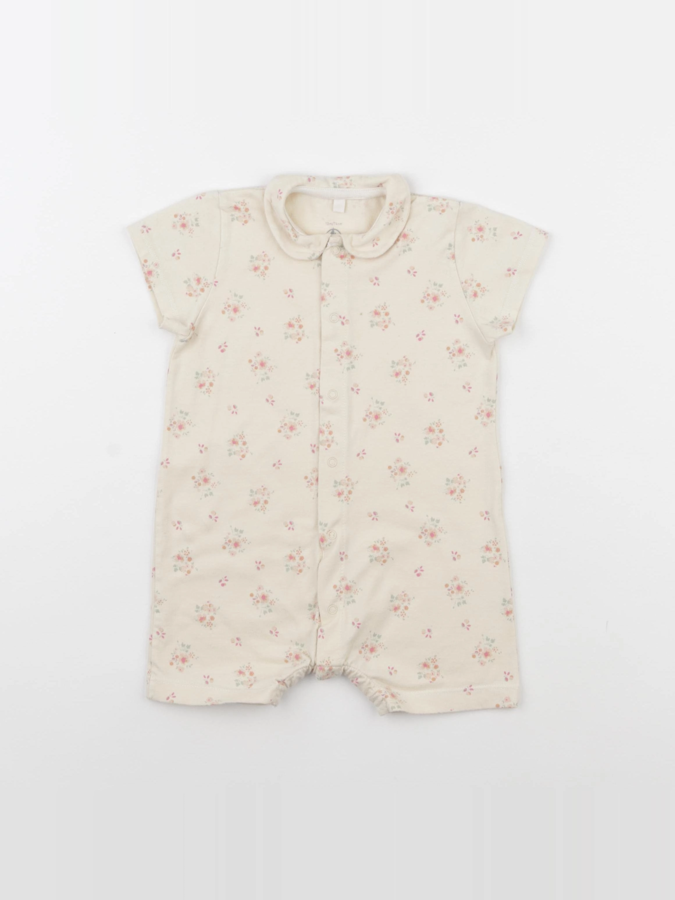 Petit Bateau - pyjama coton beige - 12 mois