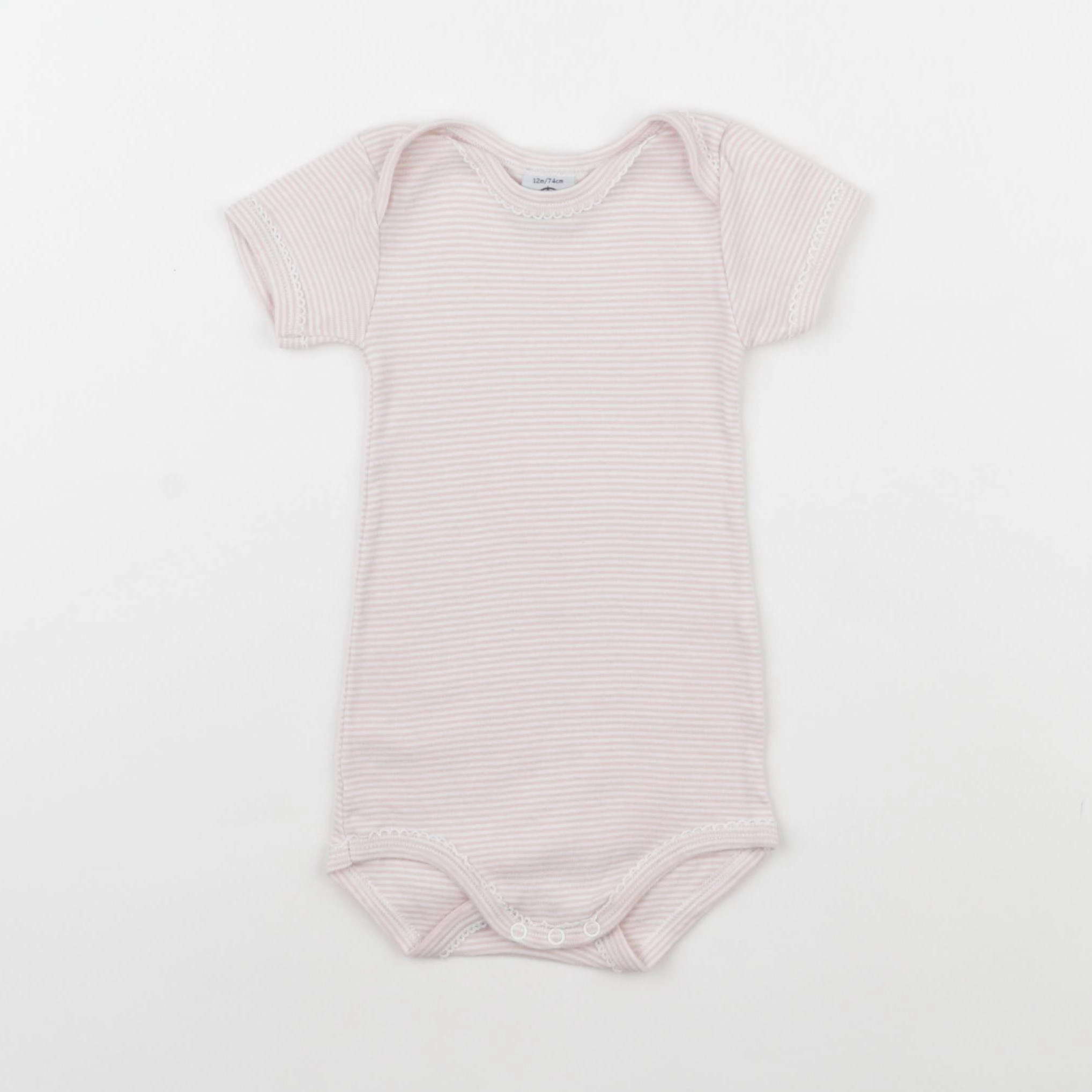 Petit Bateau - body rose - 12 mois