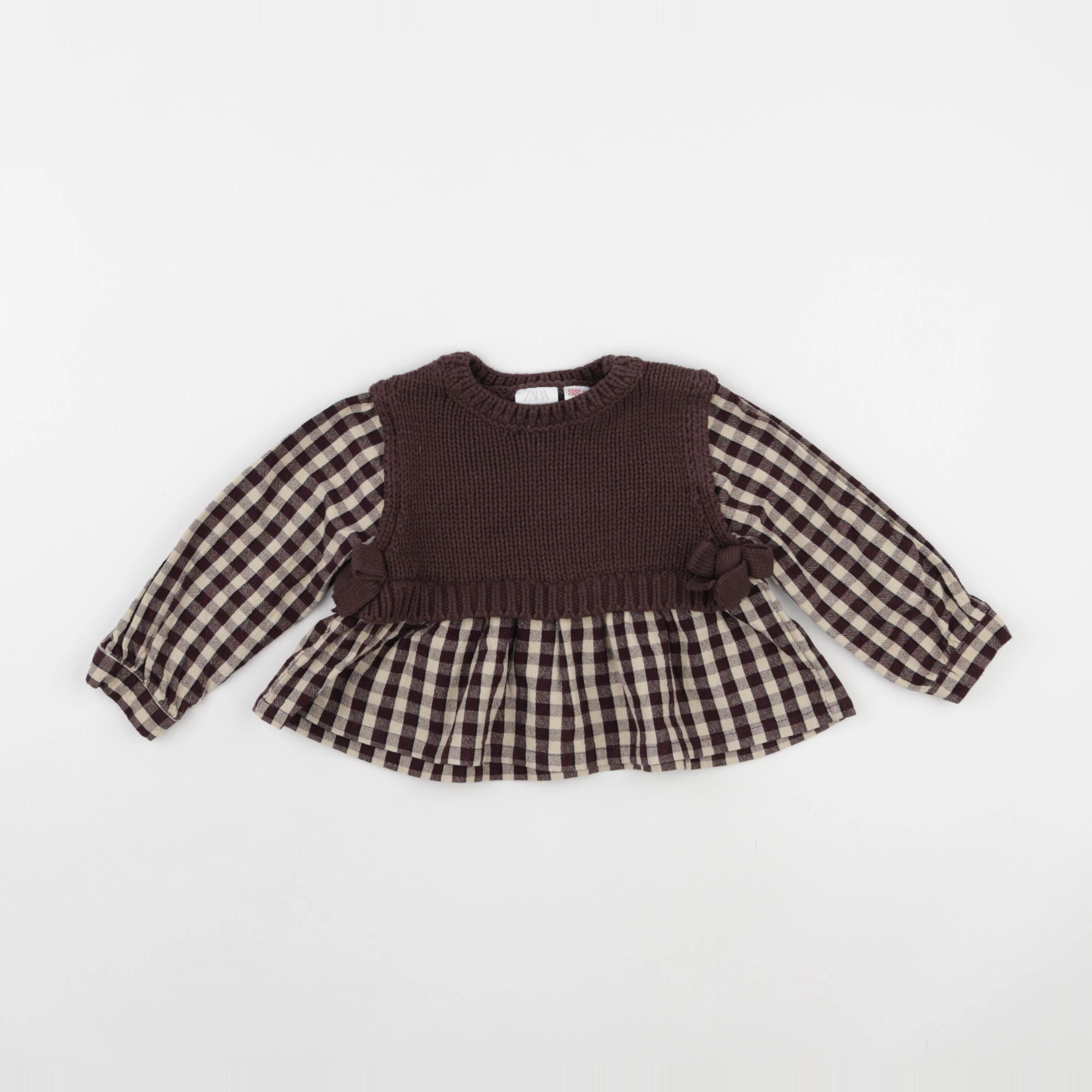 Zara - blouse marron - 12/18 mois