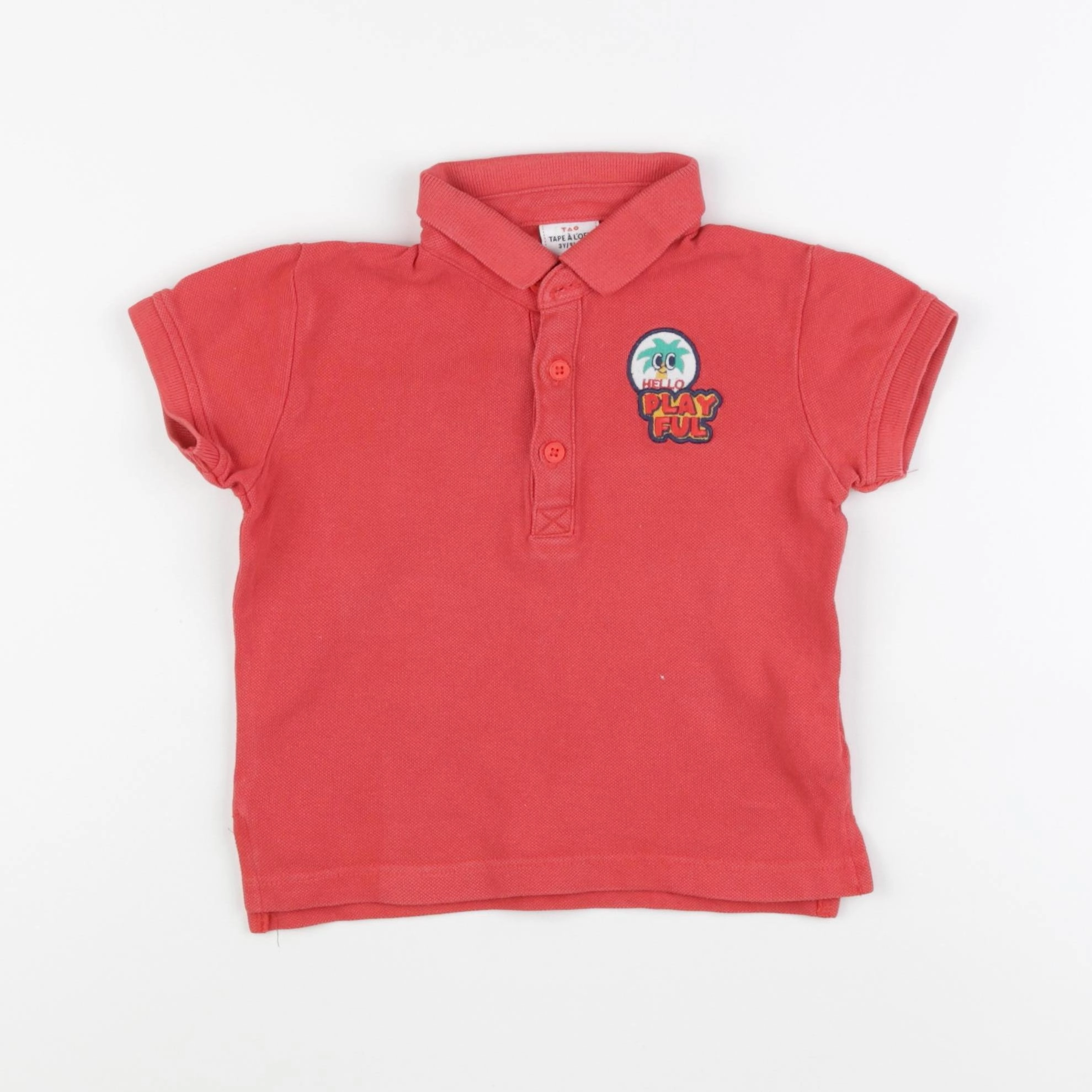 Tape à l'oeil - polo rouge - 3 ans