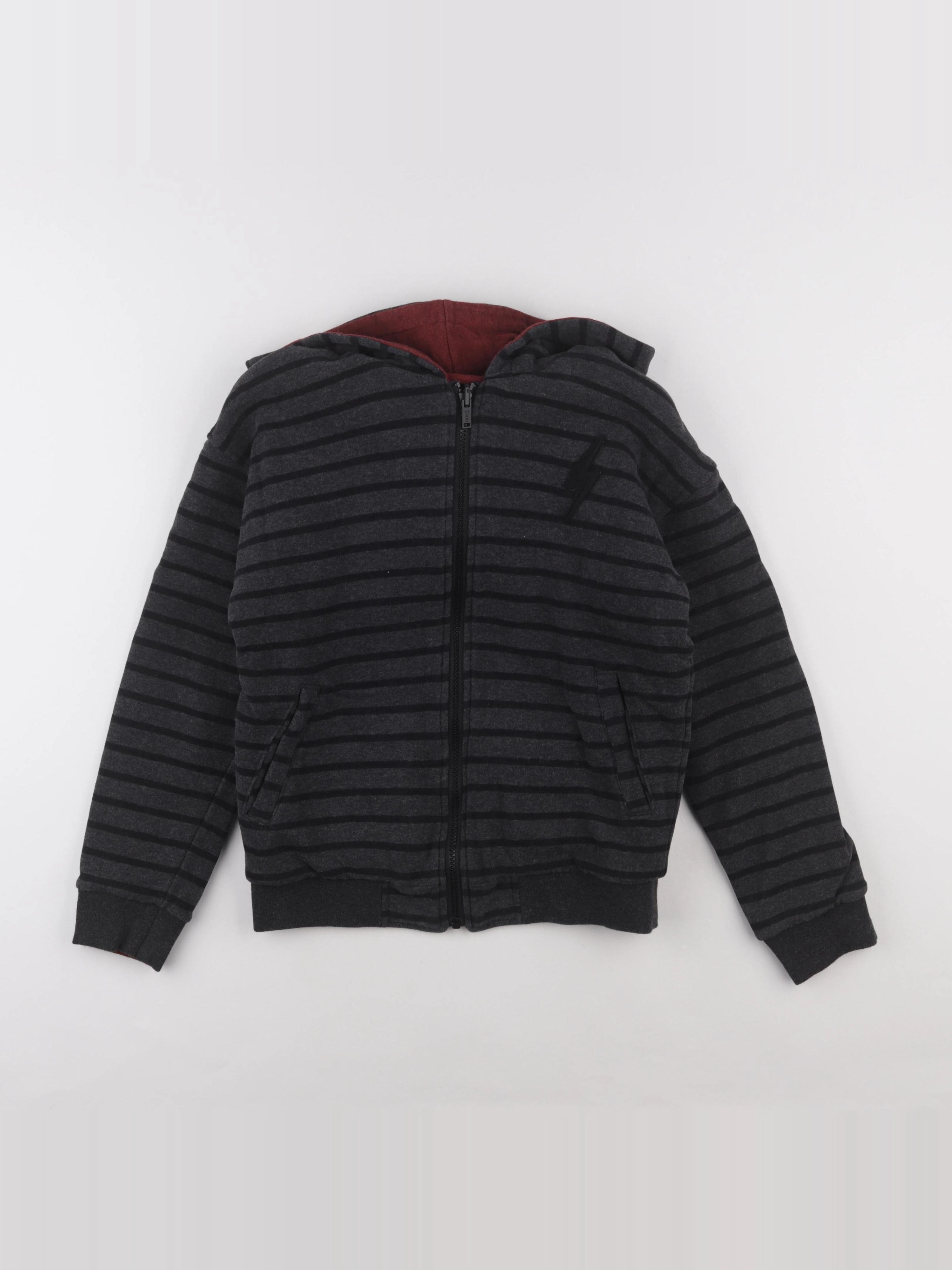 IKKS - sweat réversible gris - 12 ans