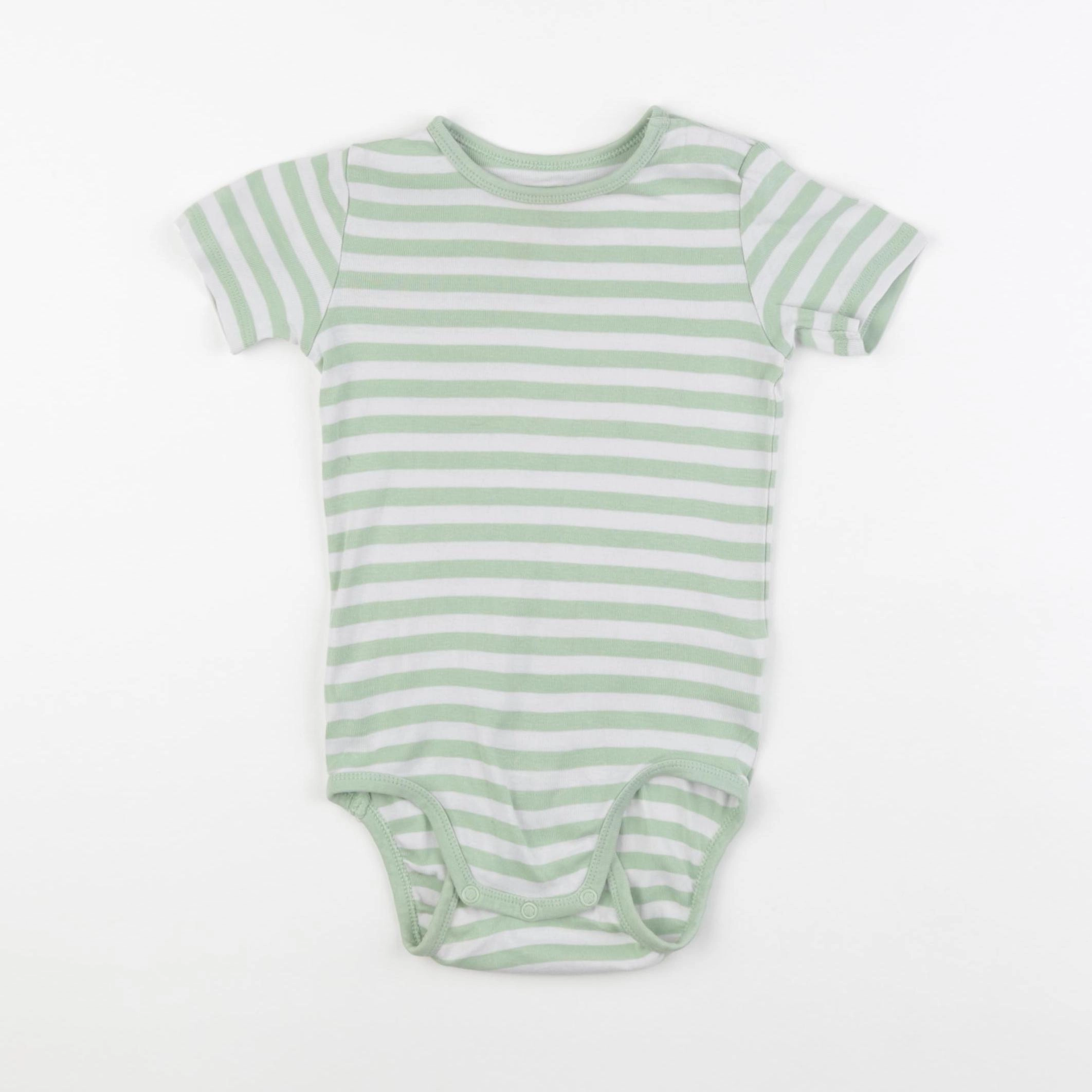 H&M - body blanc, vert - 18/24 mois