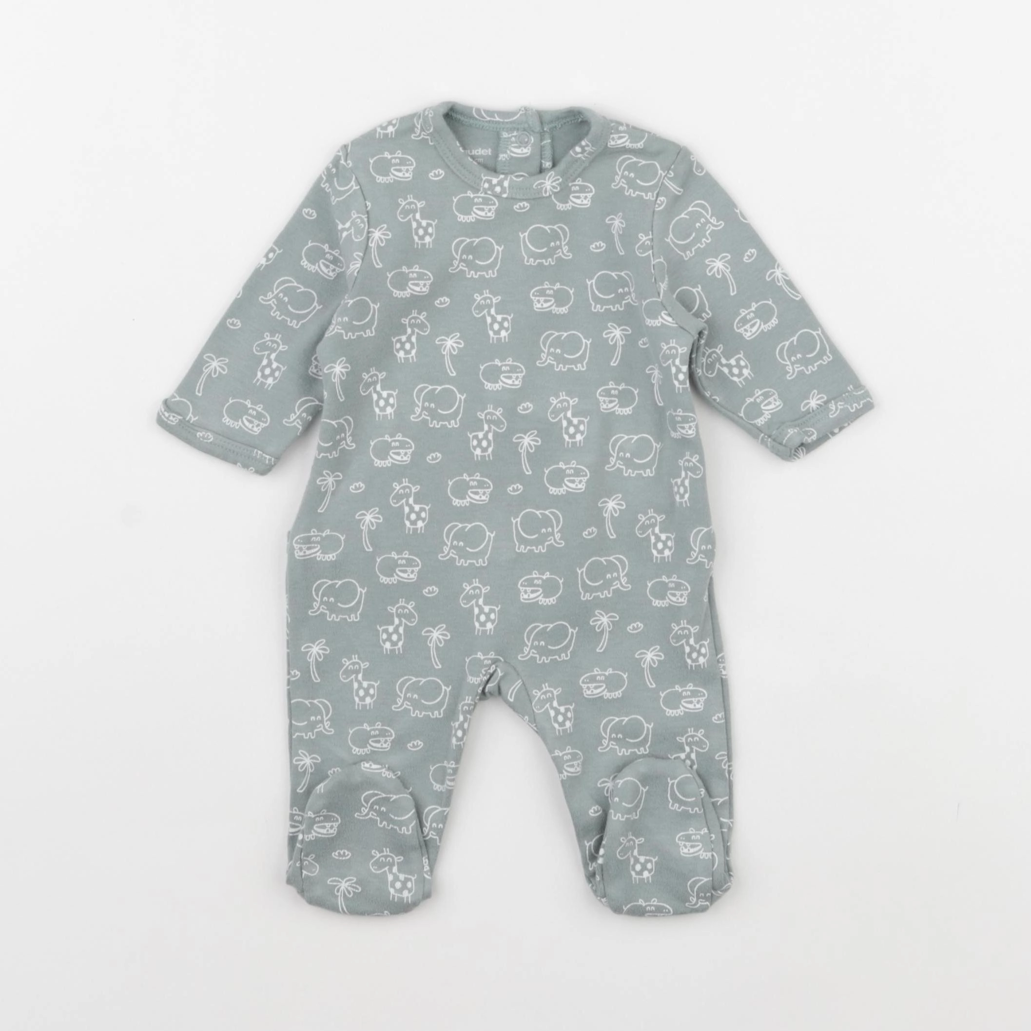 Vertbaudet - pyjama coton vert - 1 mois