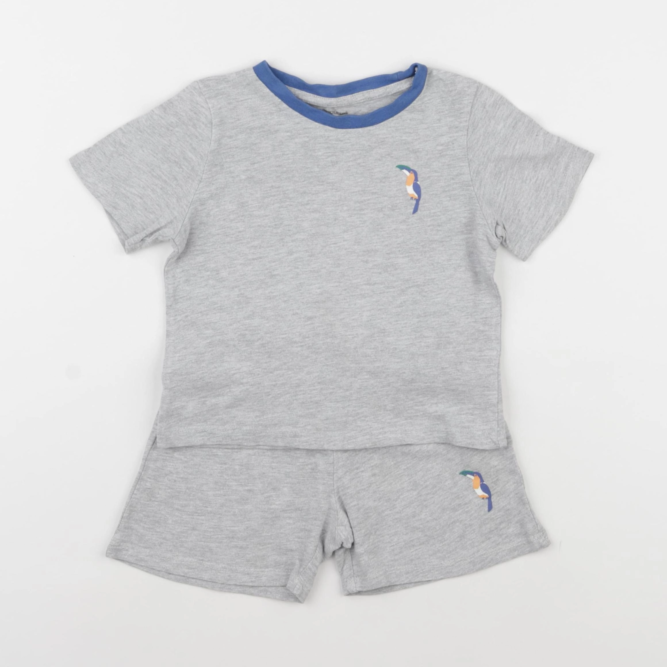Vertbaudet - pyjama coton gris, bleu - 3 ans