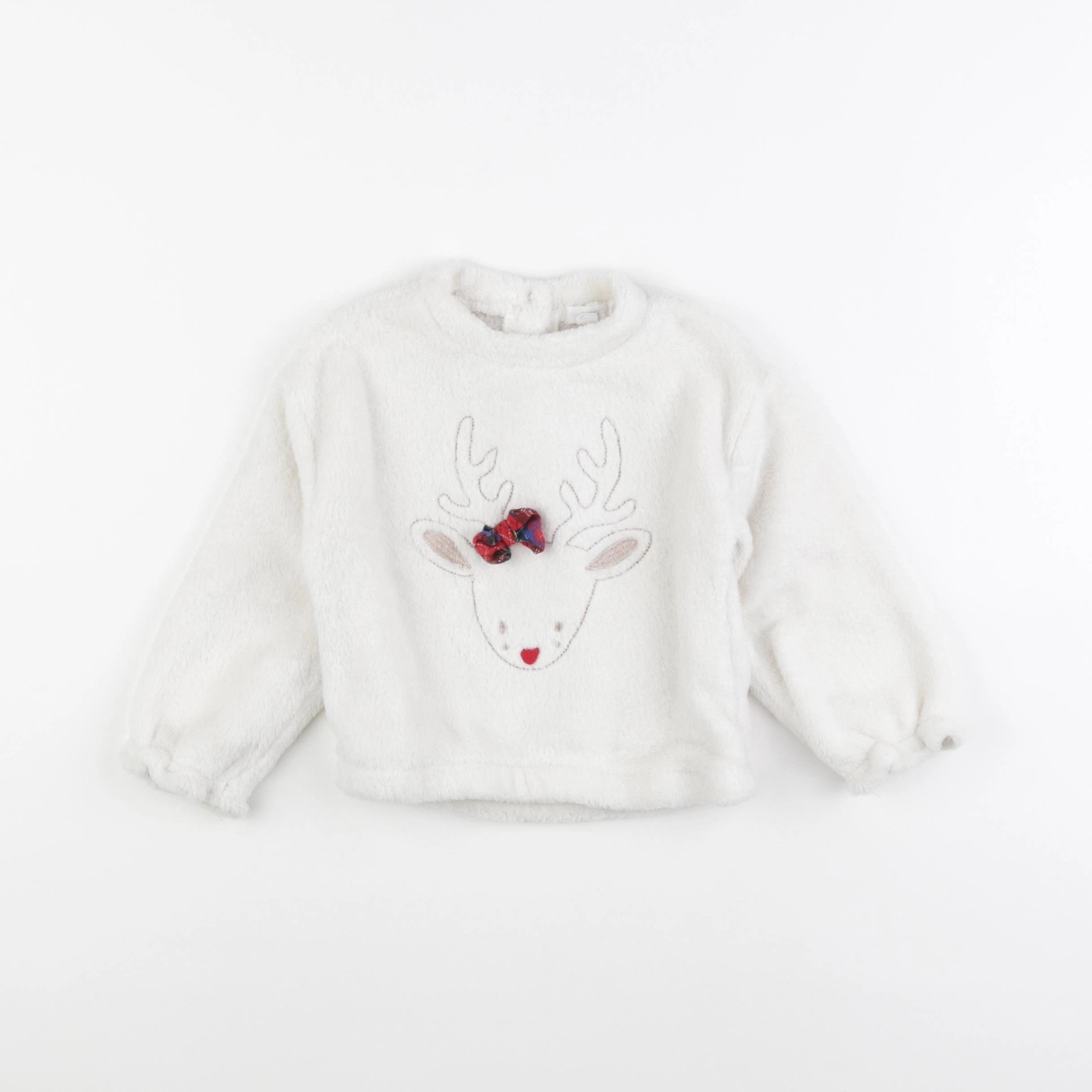 Vertbaudet - sweat blanc - 24 mois