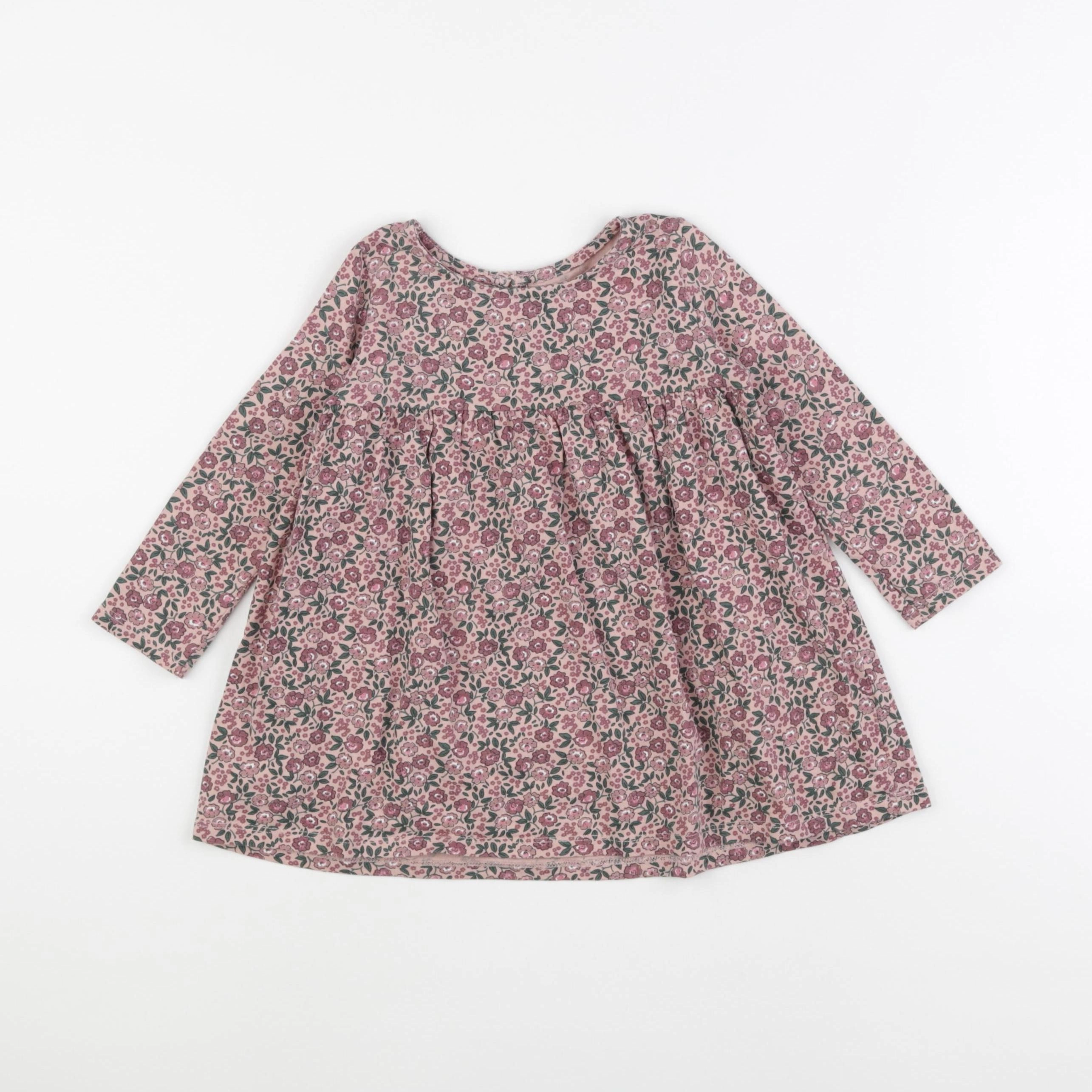 Vertbaudet - robe rose, vert - 2 ans