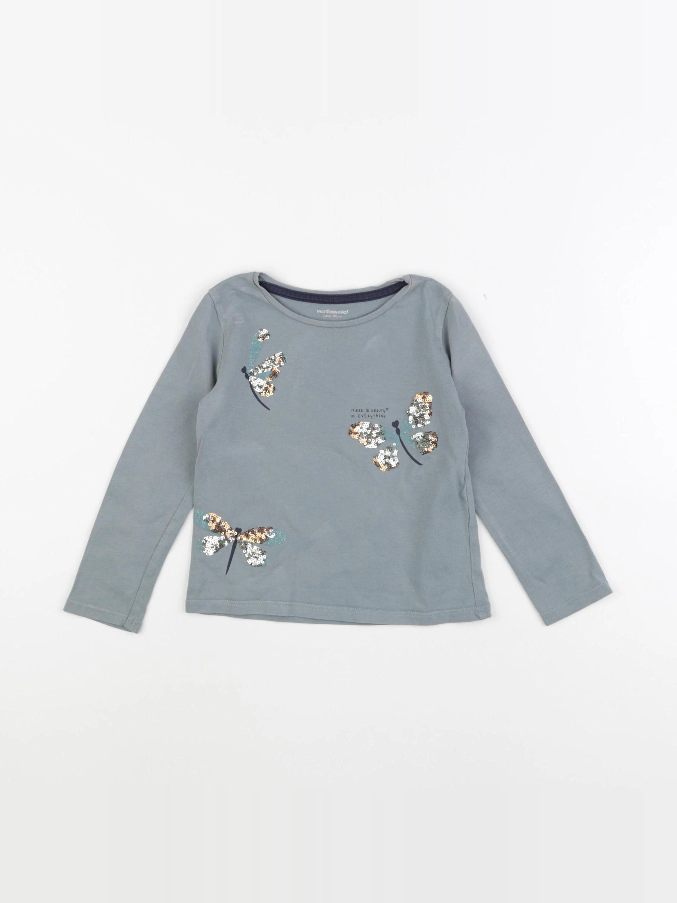 Vertbaudet - tee-shirt bleu - 2 ans