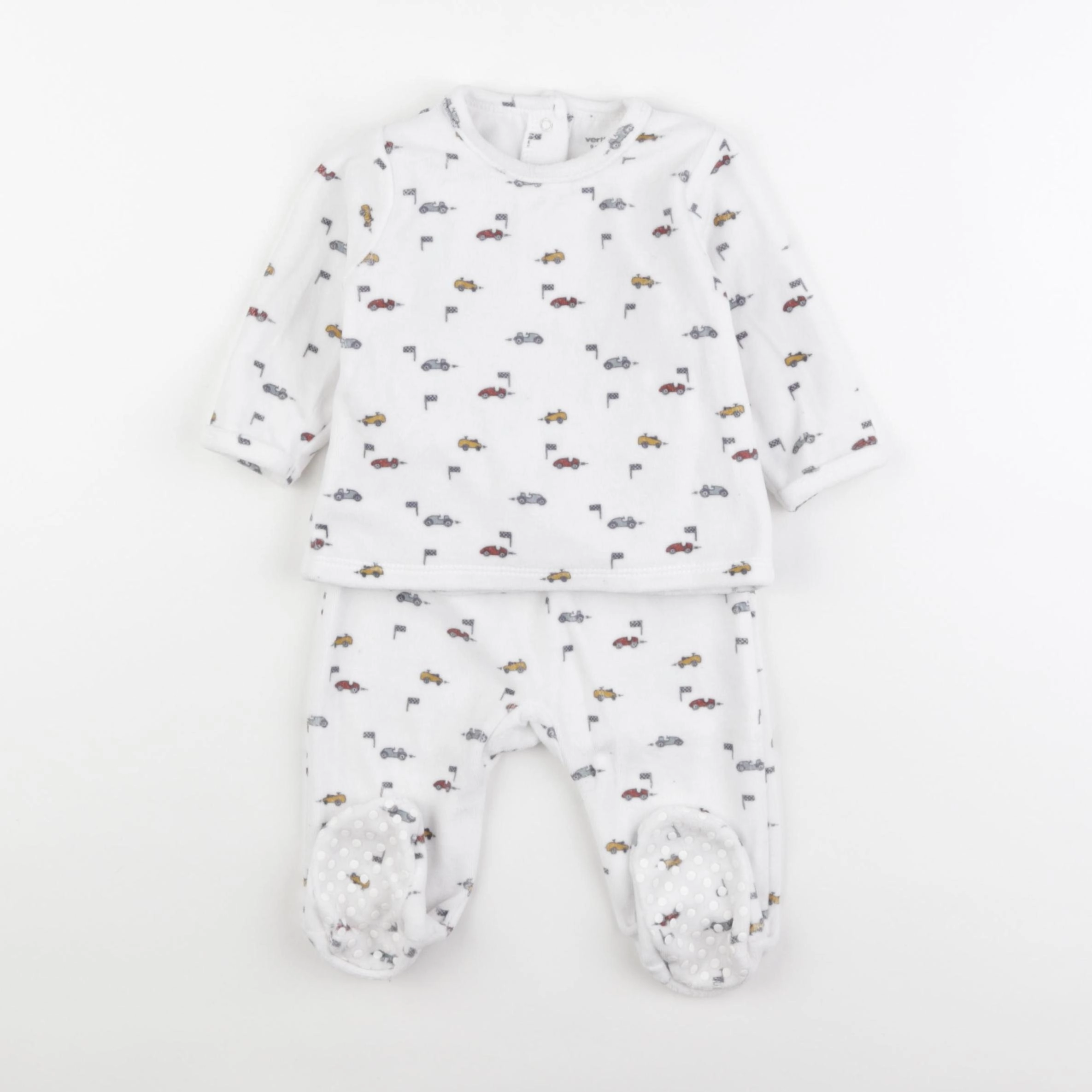 Vertbaudet - pyjama velours multicolore - 9 mois