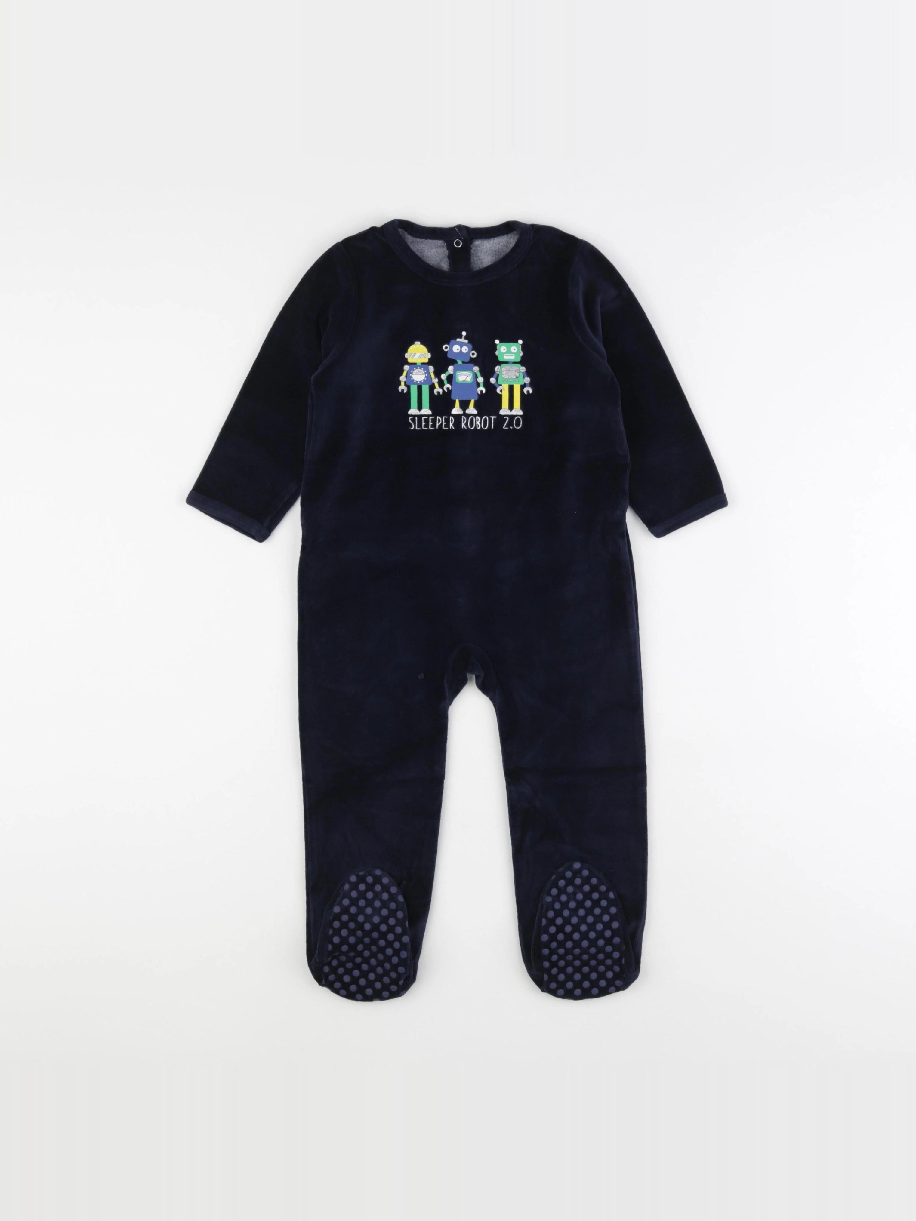 Vertbaudet - pyjama velours bleu - 2 ans