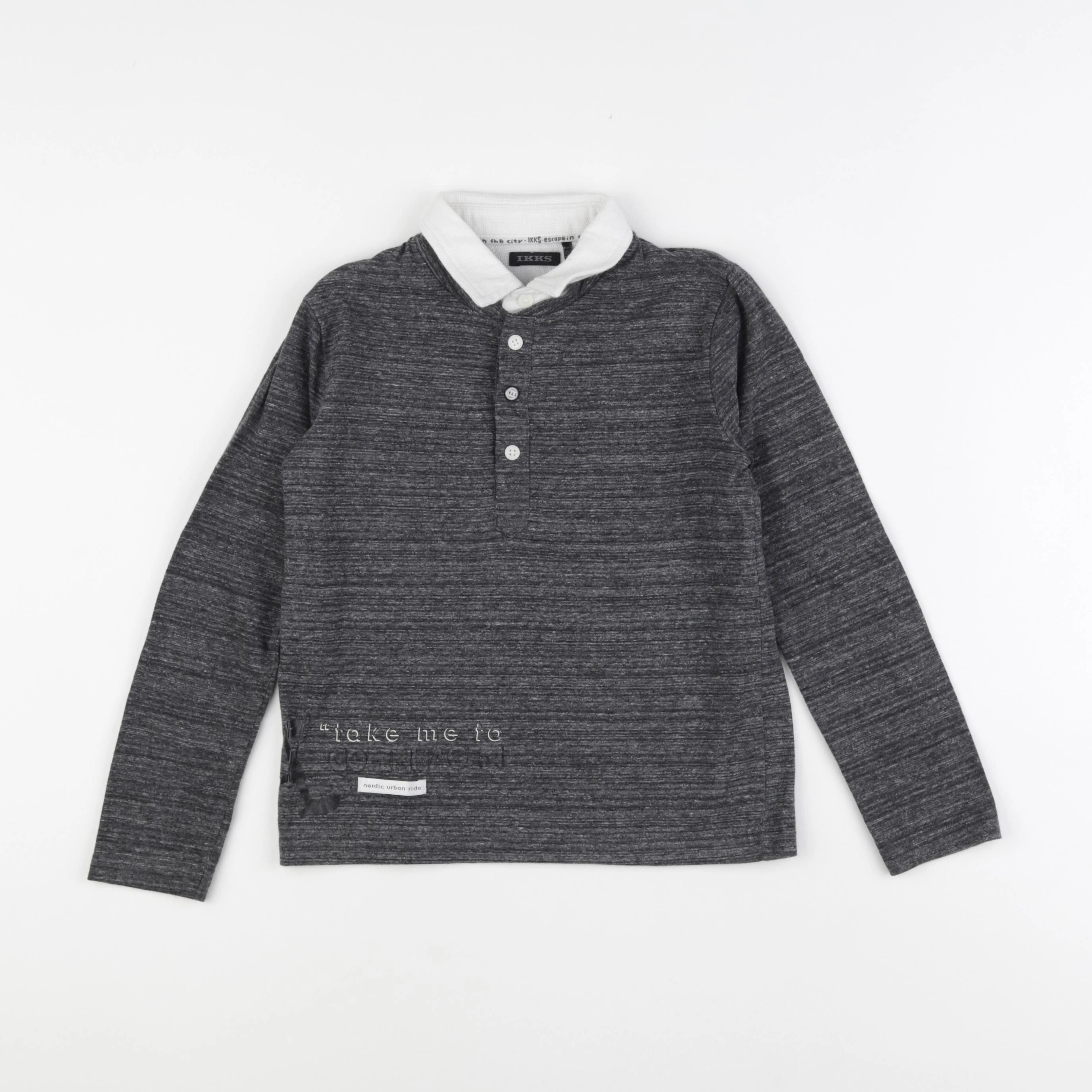 IKKS - polo imprimé au dos gris - 6 ans