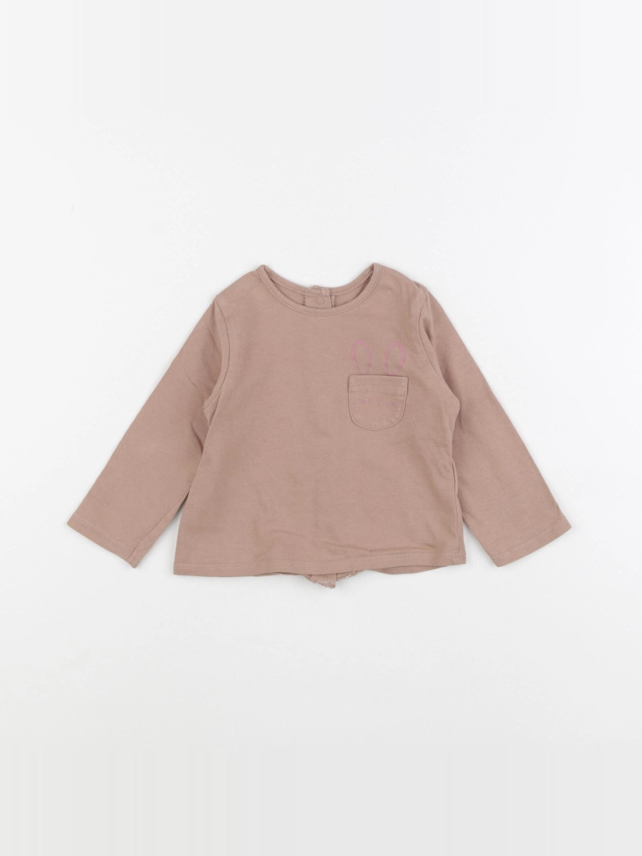 Vertbaudet - tee-shirt marron - 6 mois